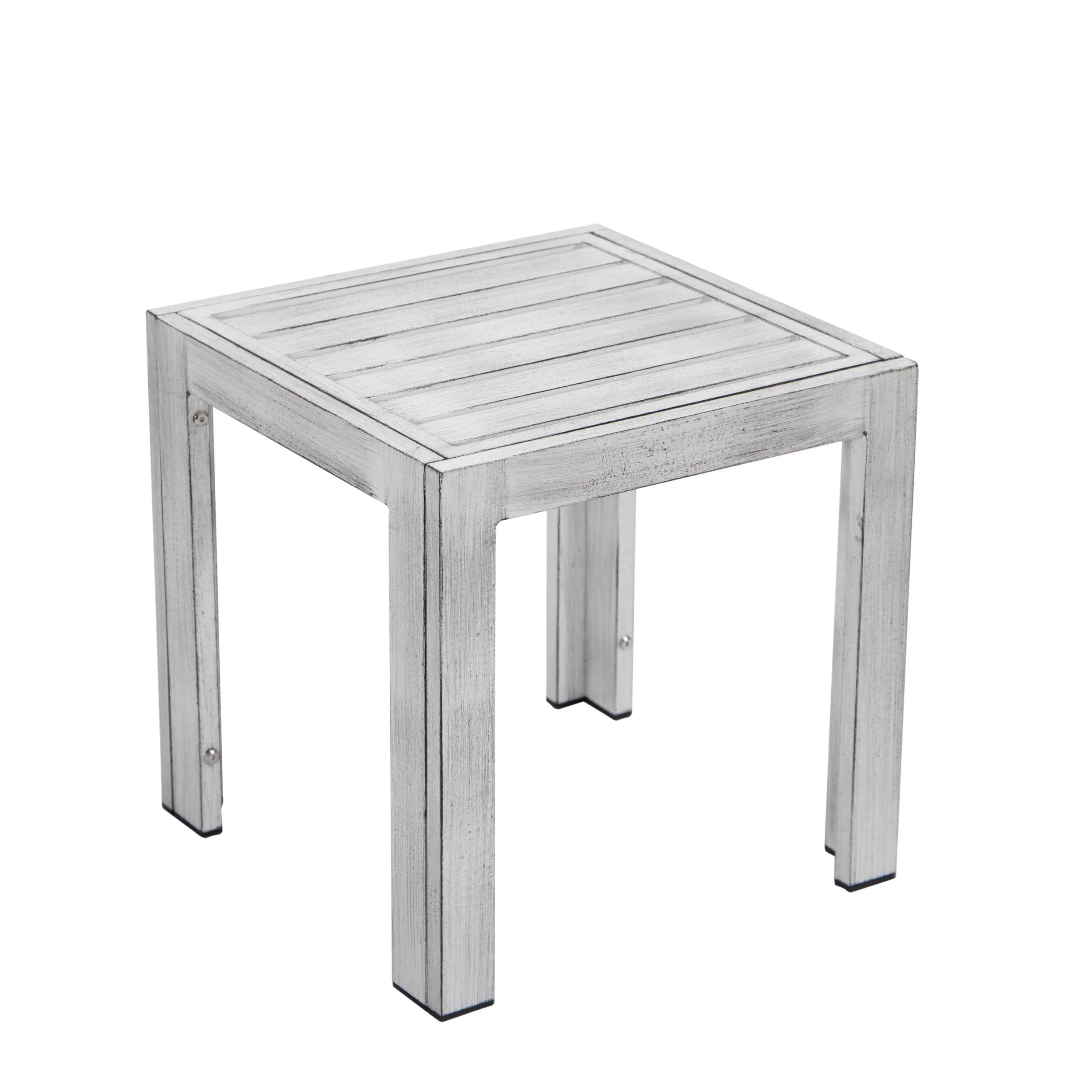 LeisureMod Chelsea Modern Outdoor Weathered Grey Chaise Lounge Chair With Side Table & Cushions - Image 5