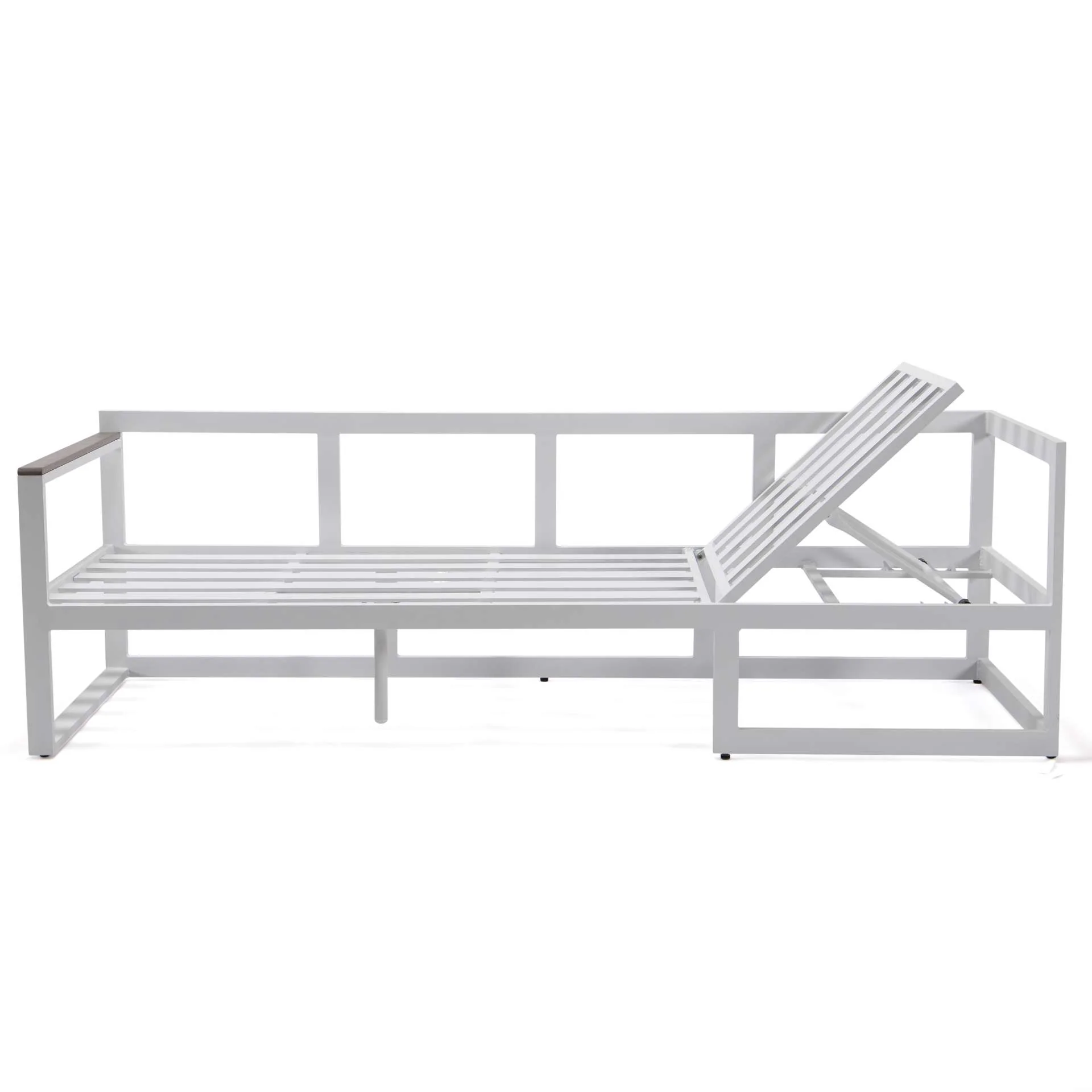 LeisureMod Chelsea White Sectional With Adjustable Headrest & Coffee Table With Cushions - Image 12