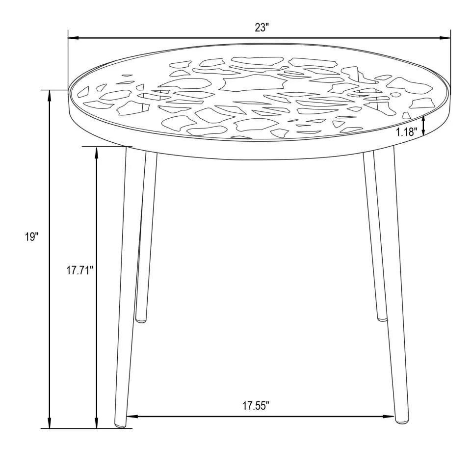 LeisureMod Devon Mid-Century Modern 3-Piece Aluminum Outdoor Patio Dining Set with Tempered Glass Top Table and 2 Stackable
 - DT20CABL2 - Image 37