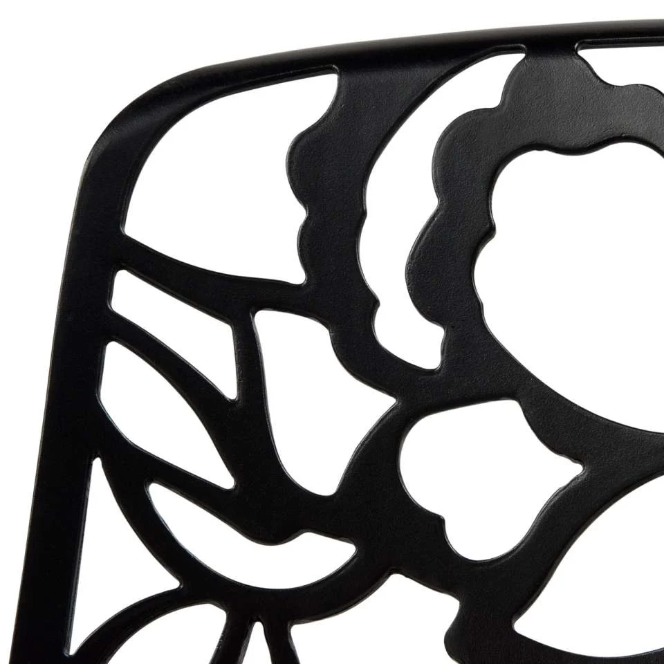 LeisureMod Devon Mid-Century Modern 5-Piece Aluminum Outdoor Patio Dining Set with Tempered Glass Top Table and 4 Stackable
- DT31C4BL - Image 12