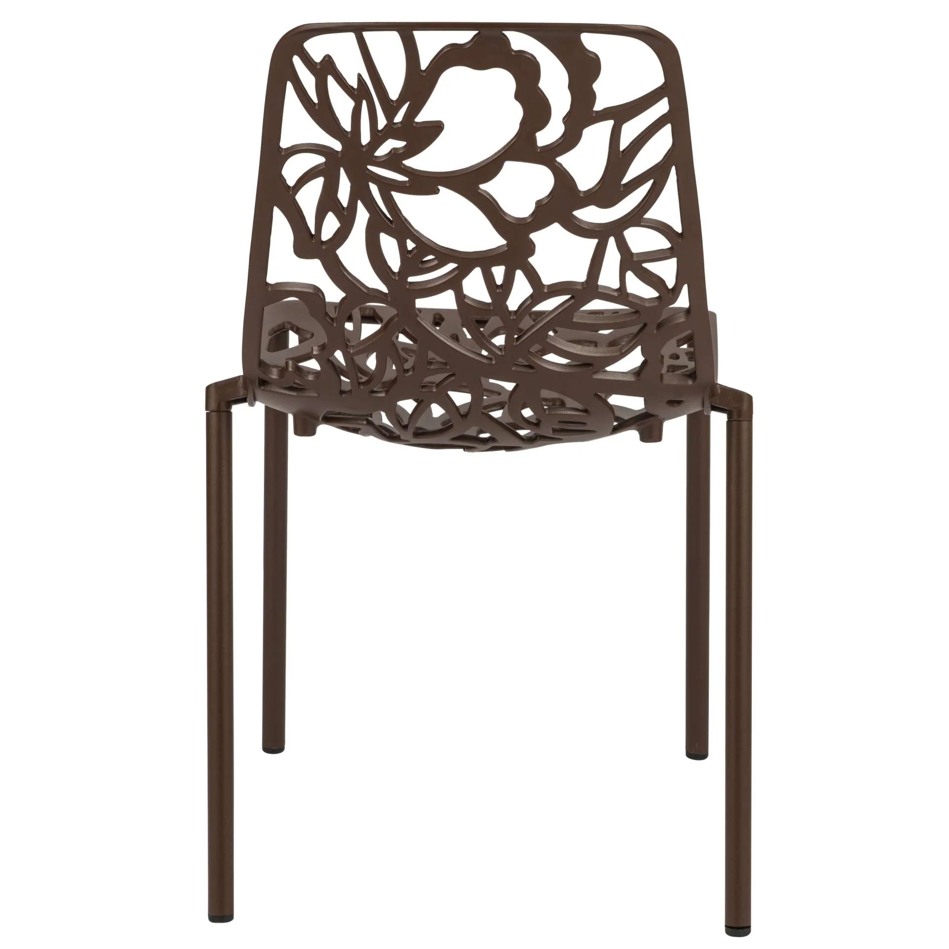 LeisureMod Devon Mid-Century Modern 5-Piece Aluminum Outdoor Patio Dining Set with Tempered Glass Top Table and 4 Stackable
- DT31C4BL - Image 29