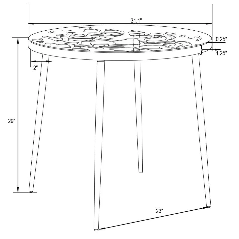 LeisureMod Devon Mid-Century Modern 5-Piece Aluminum Outdoor Patio Dining Set with Tempered Glass Top Table and 4 Stackable
- DT31C4BL - Image 51