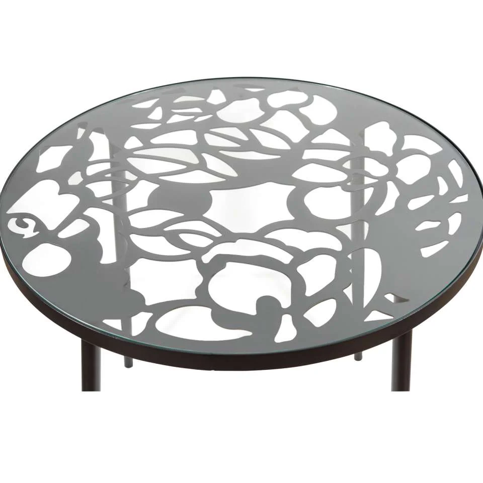 LeisureMod Devon Mid-Century Modern 5-Piece Aluminum Outdoor Patio Dining Set with Tempered Glass Top Table and 4 Stackable
- DT31C4BL - Image 7