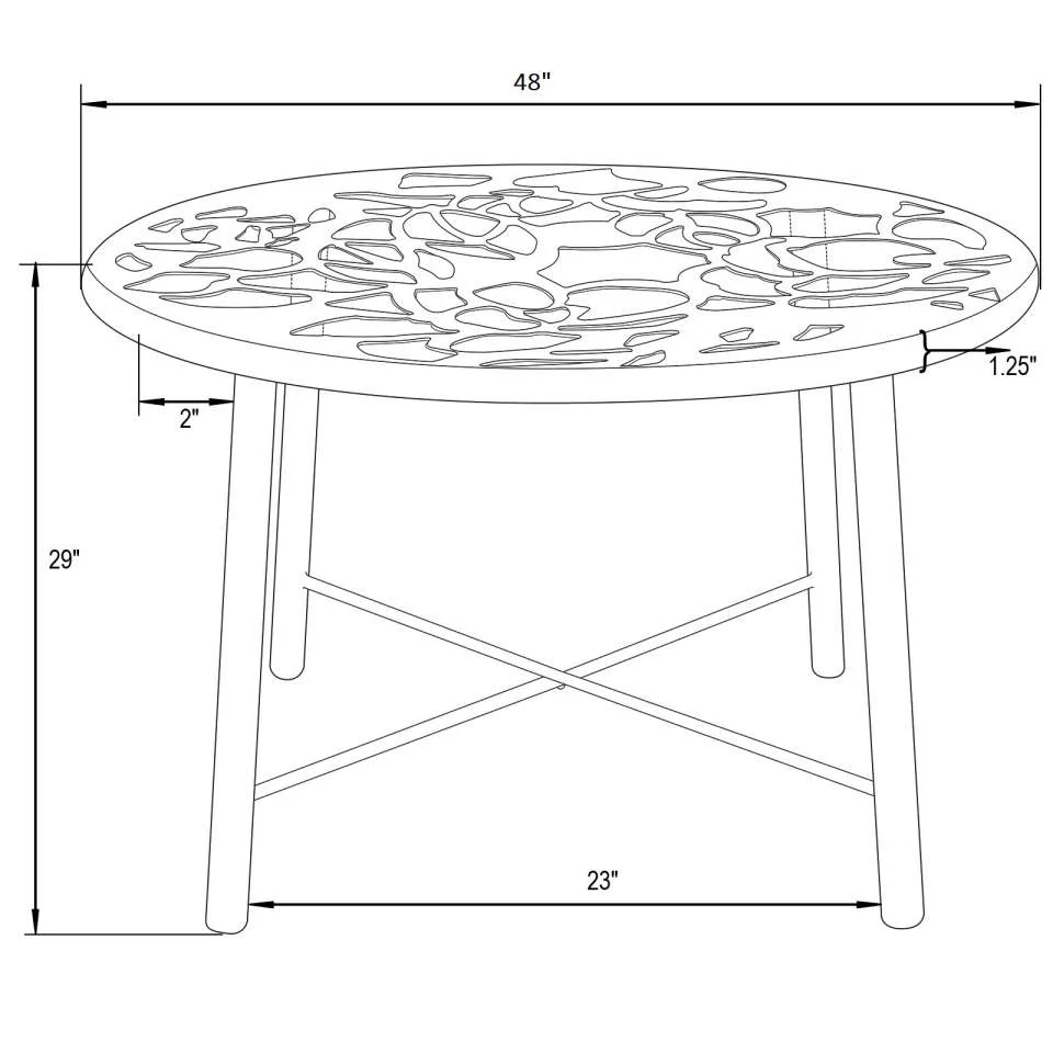 LeisureMod Devon Mid-Century Modern 7-Piece Aluminum Outdoor Patio Dining Set with Tempered Glass Top Table and 6 Stackable
 - DT48CABL6 - Image 20