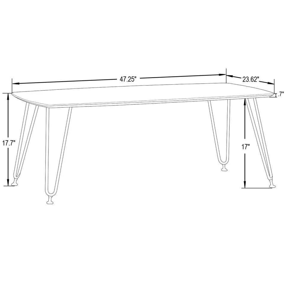 LeisureMod Elmwood Modern Wood Top Coffee Table With Iron Base - Image 33