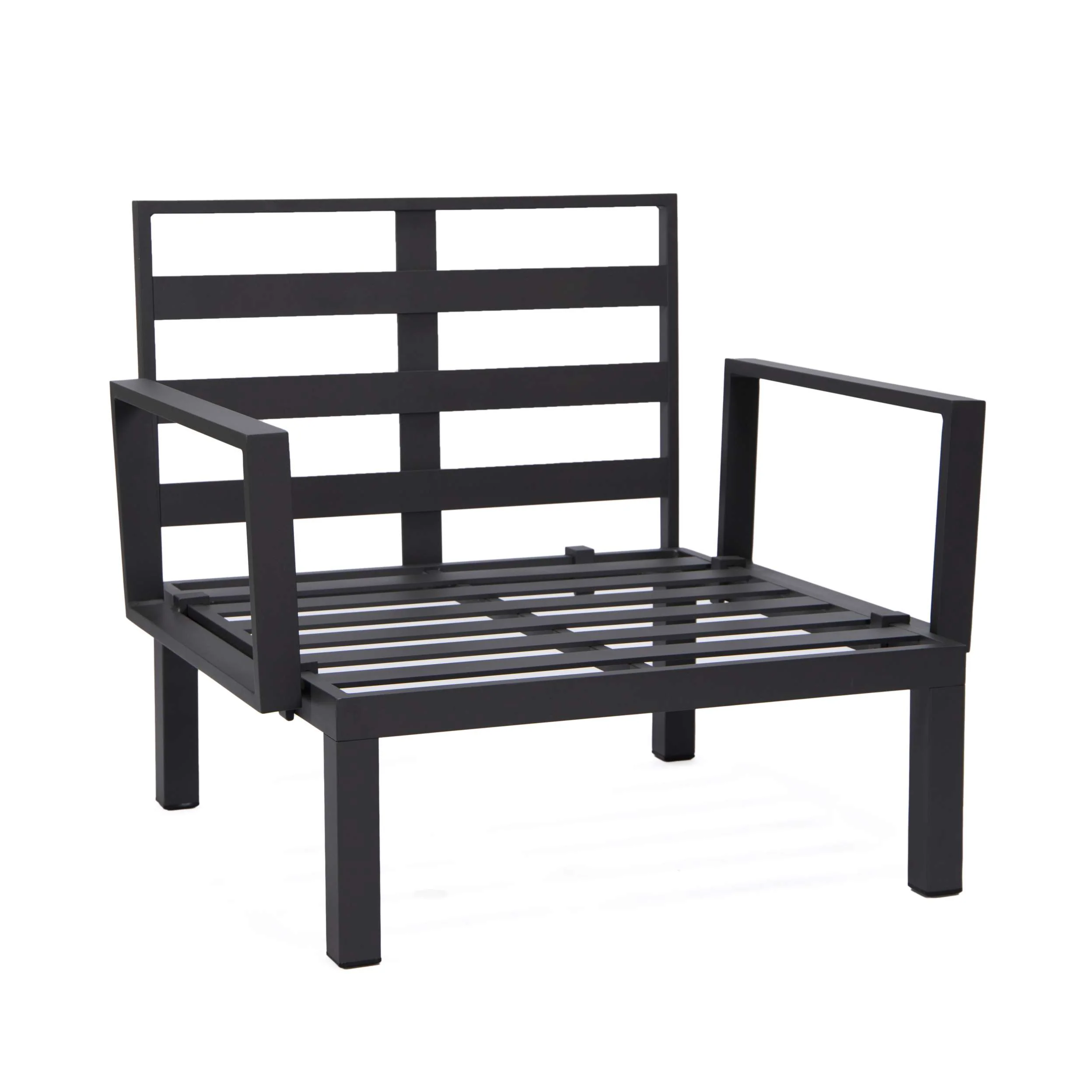LeisureMod Hamilton 6-Piece Aluminum Patio Conversation Set With Cushions - Image 13