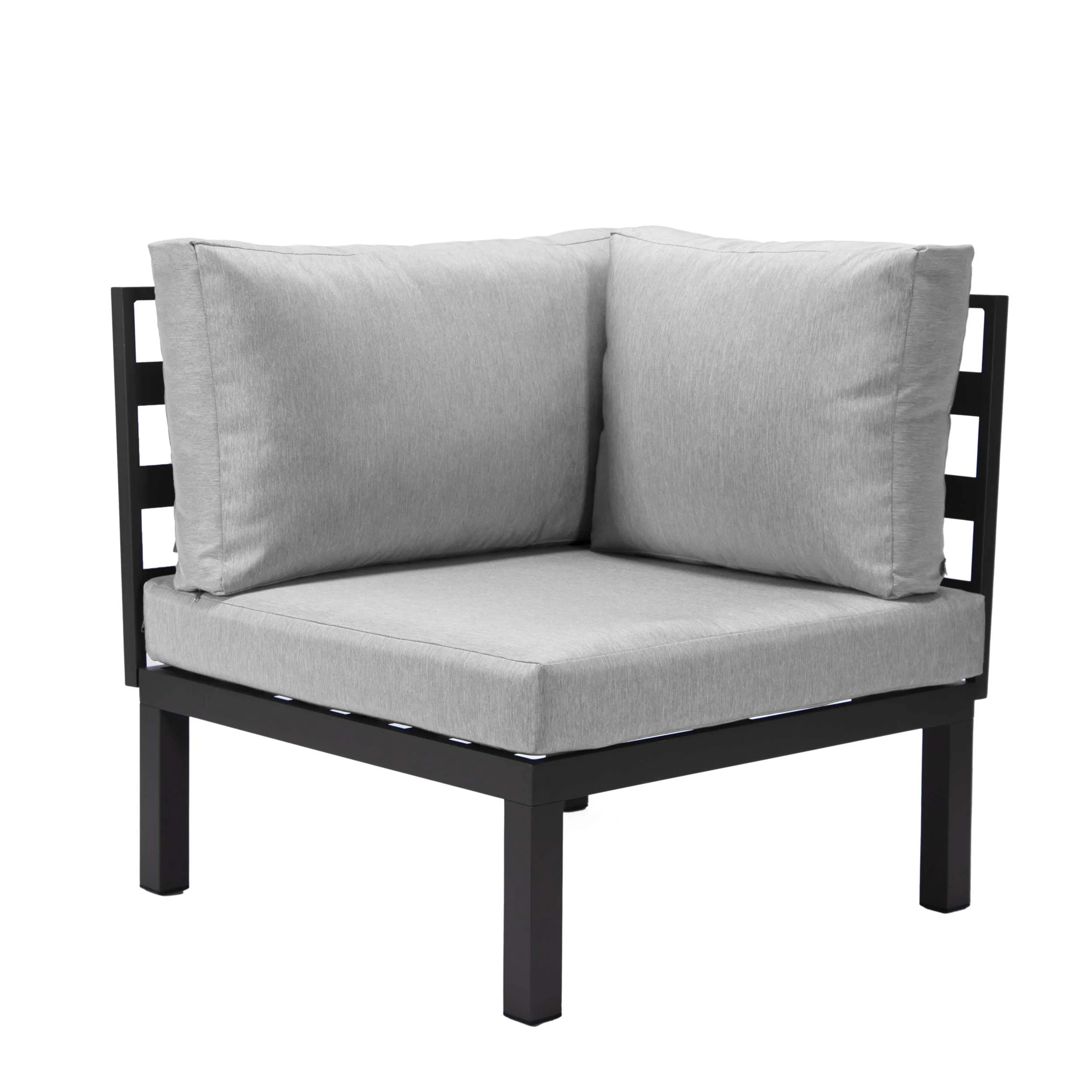 LeisureMod Hamilton 6-Piece Aluminum Patio Conversation Set With Cushions - Image 56