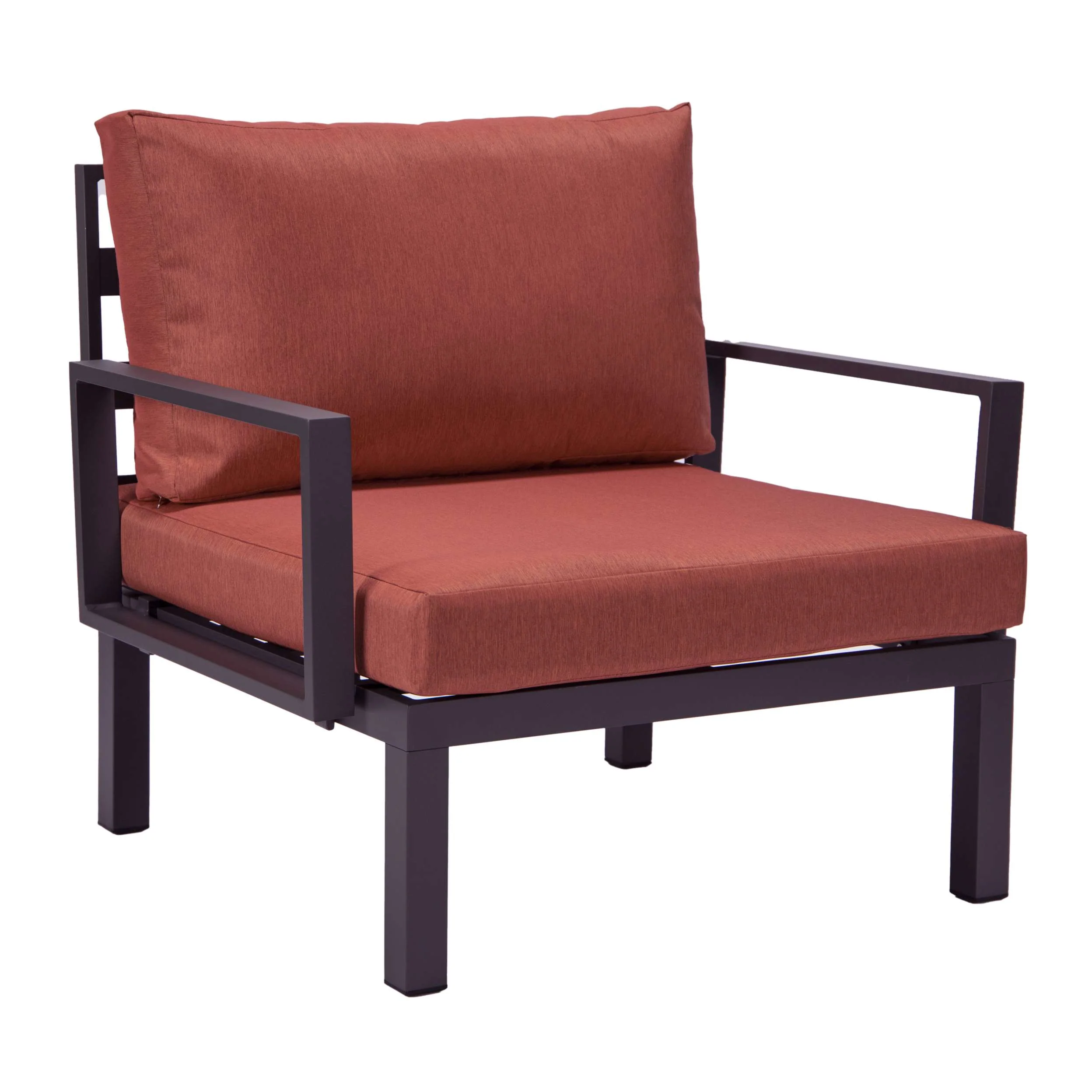 LeisureMod Hamilton 7-Piece Aluminum Patio Conversation Set With Coffee Table And Cushions - Image 98