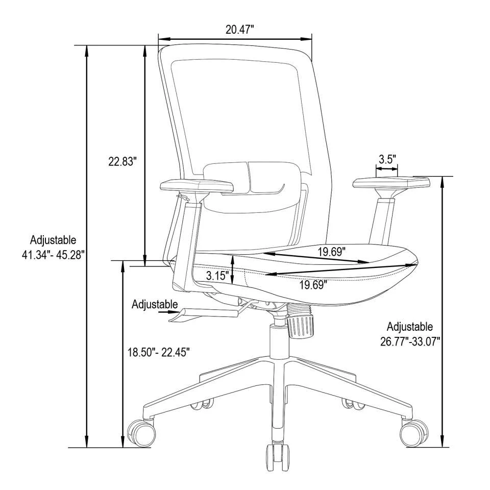 LeisureMod Ingram Modern  Office Task Chair with adjustable armrests - Image 2