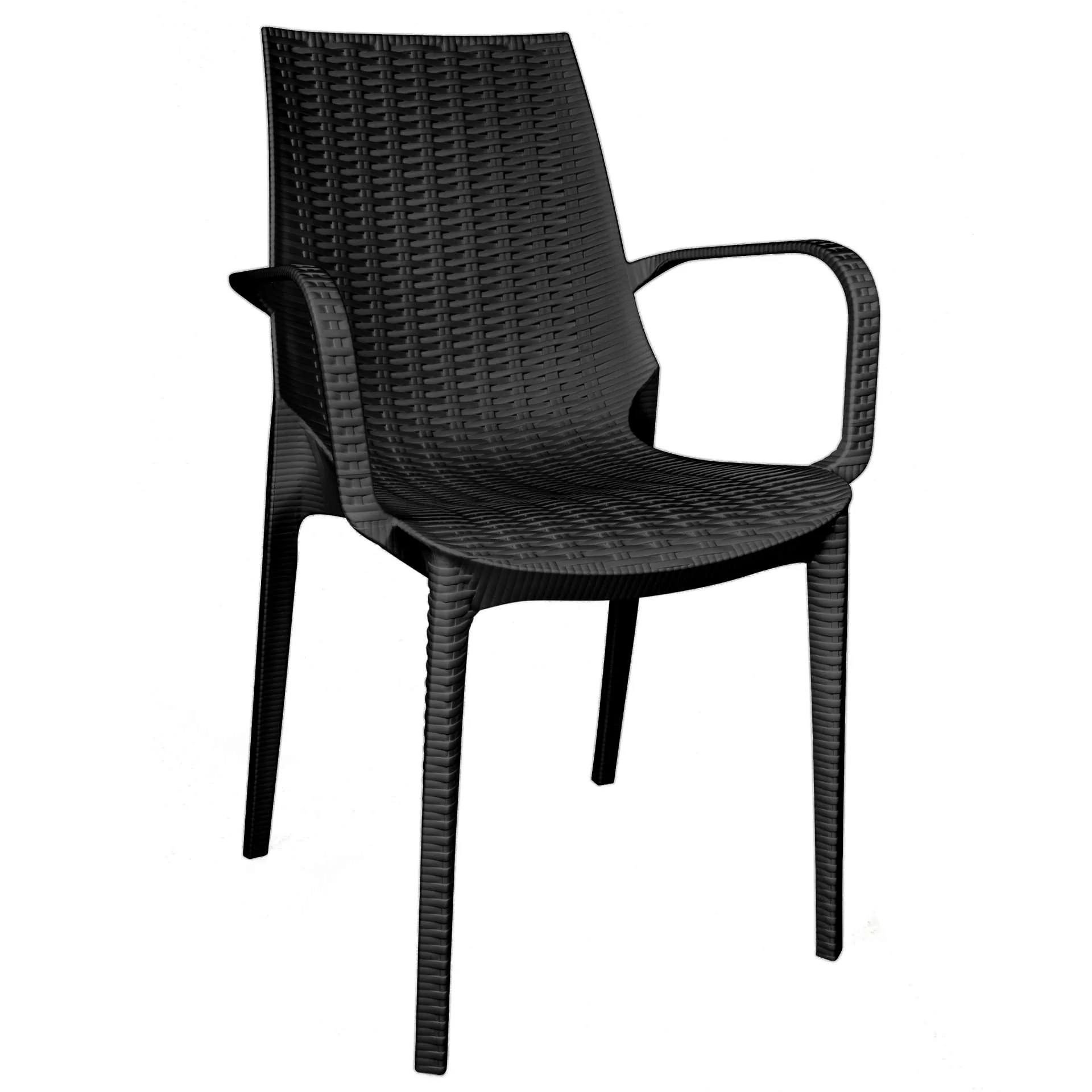 LeisureMod Kent Mid-Century 7-Piece Rectangular Outdoor Dining Set with 4 Side Chairs and 2 Armchairs - Image 12