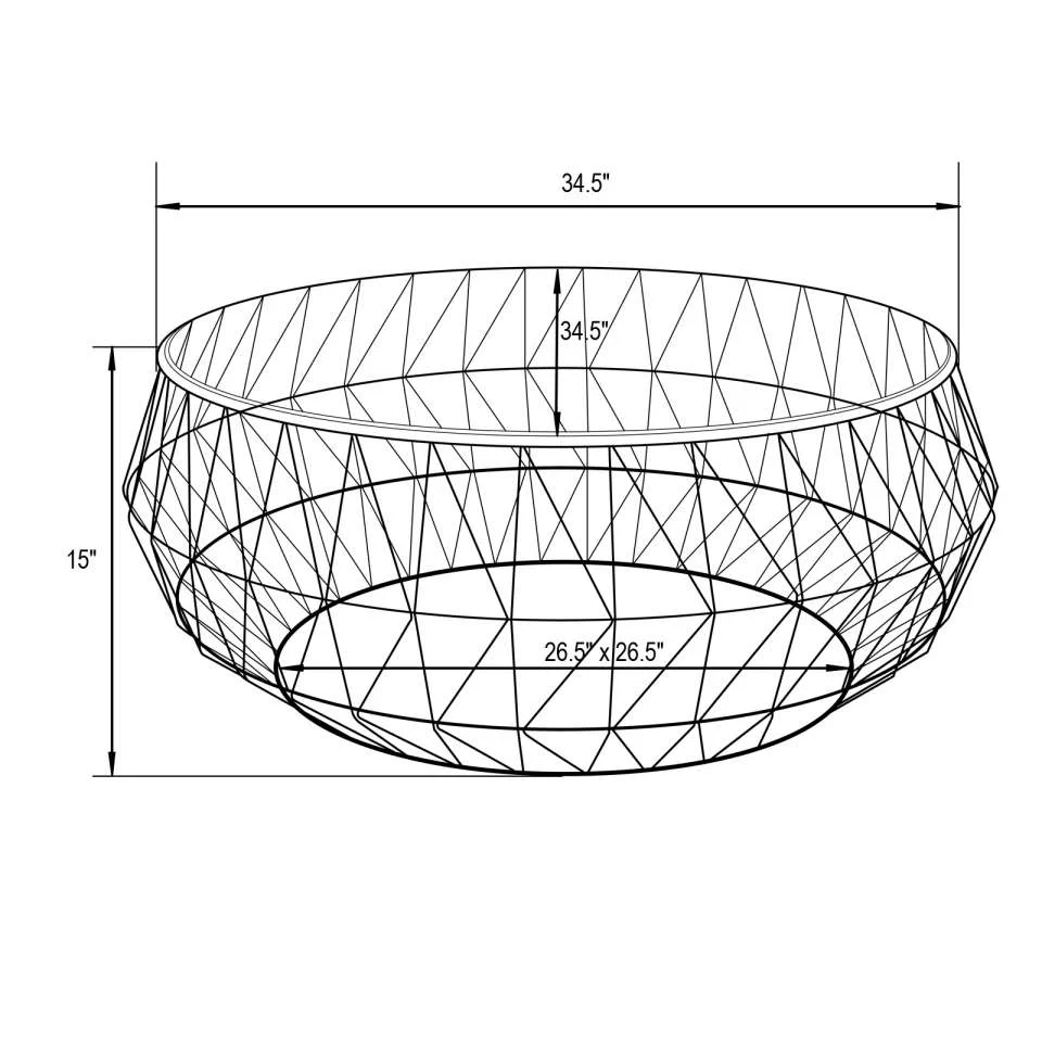 LeisureMod Malibu Modern Round Glass Top Coffee Table With Metal Base - Image 16