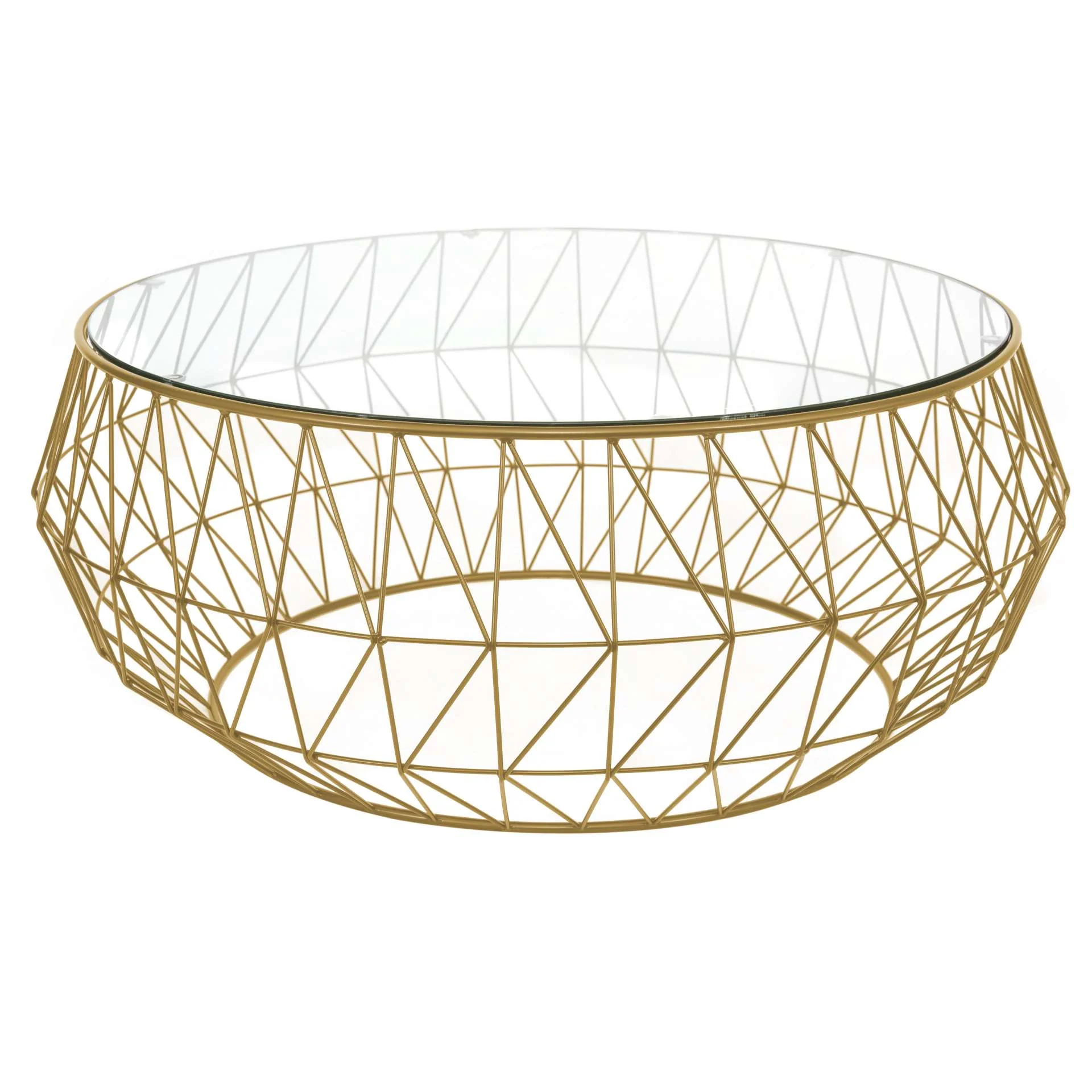 LeisureMod Malibu Modern Round Glass Top Coffee Table With Metal Base - Image 18