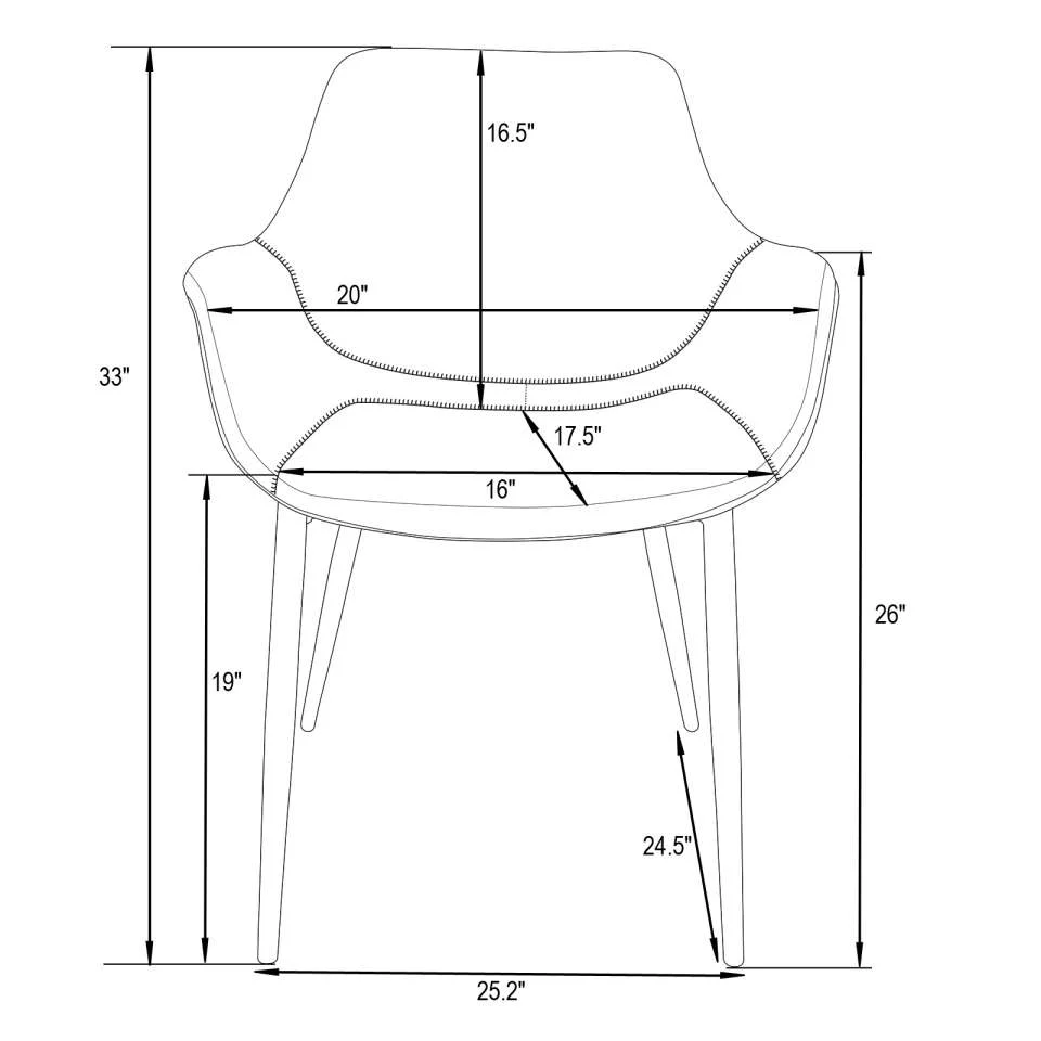 LeisureMod Markley Modern Leather Dining Arm Chair With Metal Legs - EC26G - Image 10