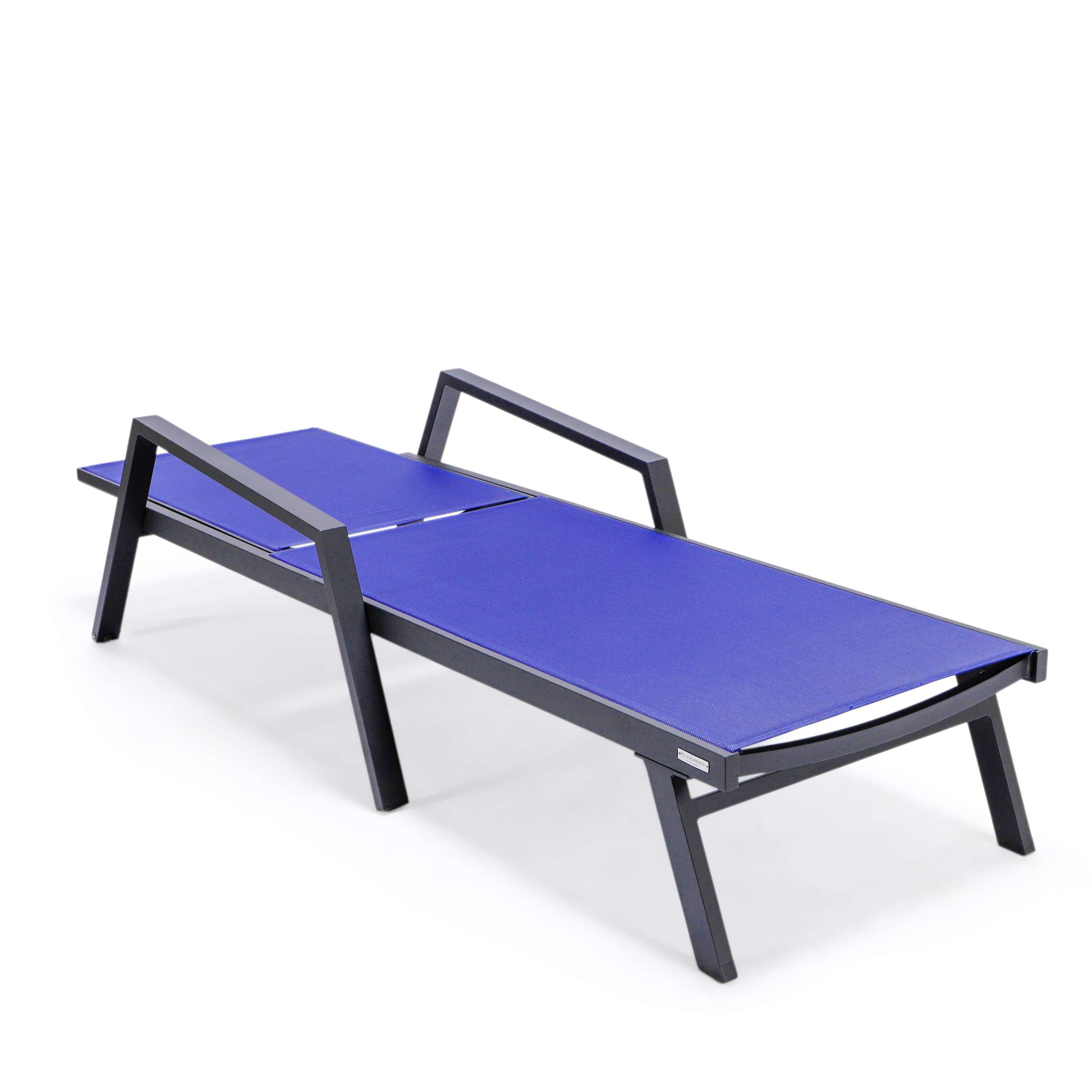 LeisureMod Marlin Modern Aluminum Outdoor Patio Chaise Lounge Chair With Arms Set of 2 - MLABLCF21-77BL2 - Image 80