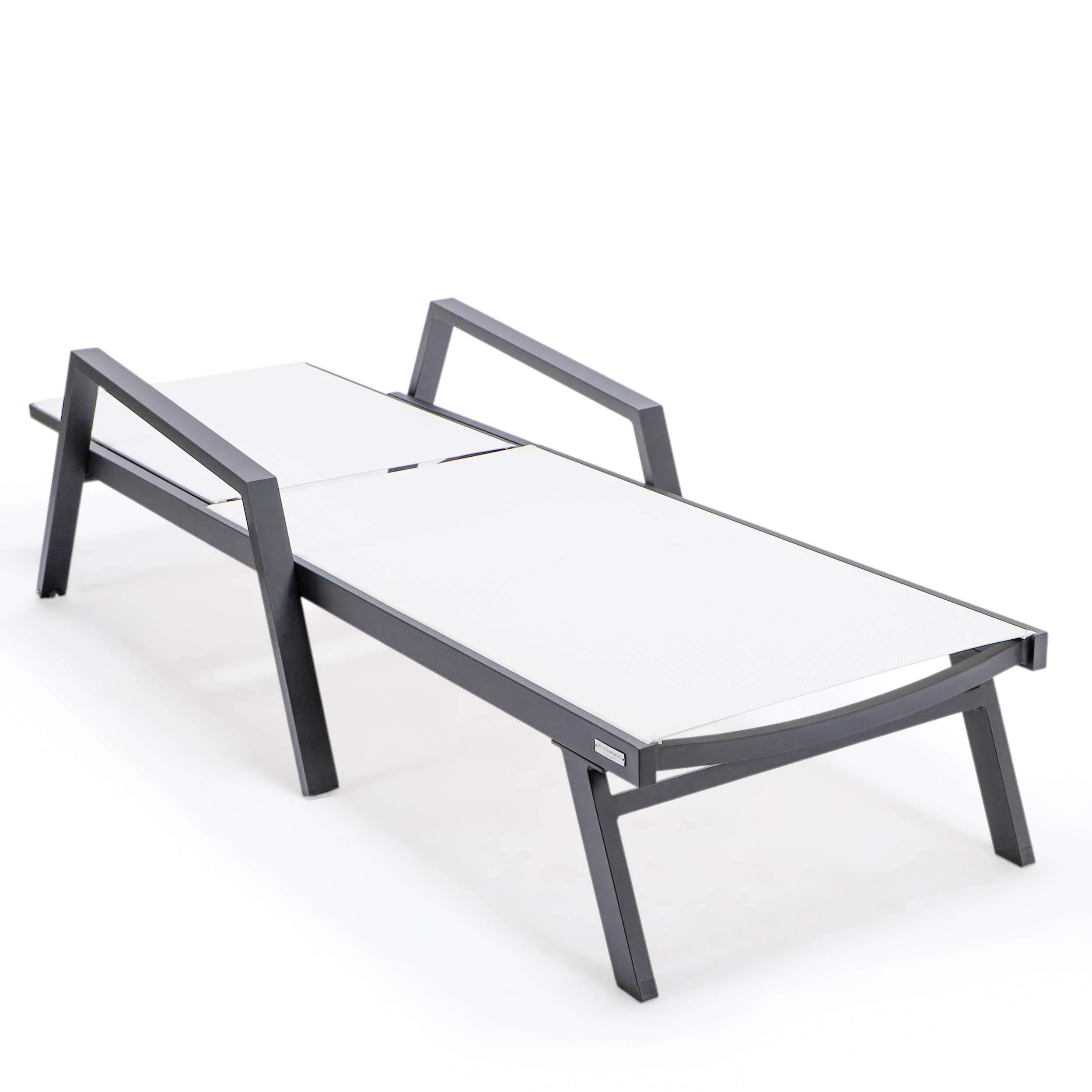 LeisureMod Marlin Modern Aluminum Outdoor Patio Chaise Lounge Chair With Arms Set of 2 - MLABLCF21-77BL2 - Image 99
