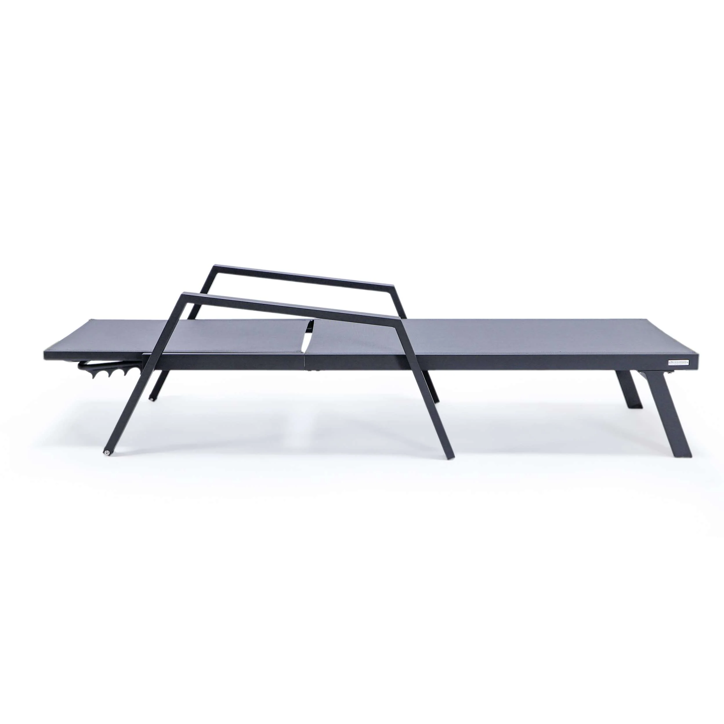 LeisureMod Marlin Modern Black Aluminum Outdoor Patio Chaise Lounge Chair - MLABLCF21-77BL - Image 50