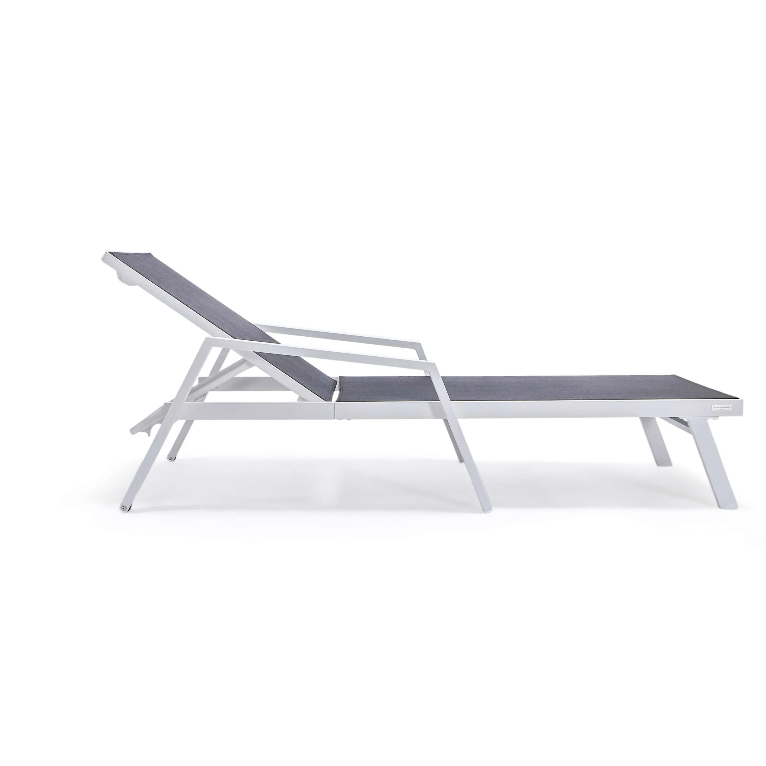 LeisureMod Marlin Modern White Aluminum Outdoor Patio Chaise Lounge Chair - MLAWCF21-77BL - Image 5
