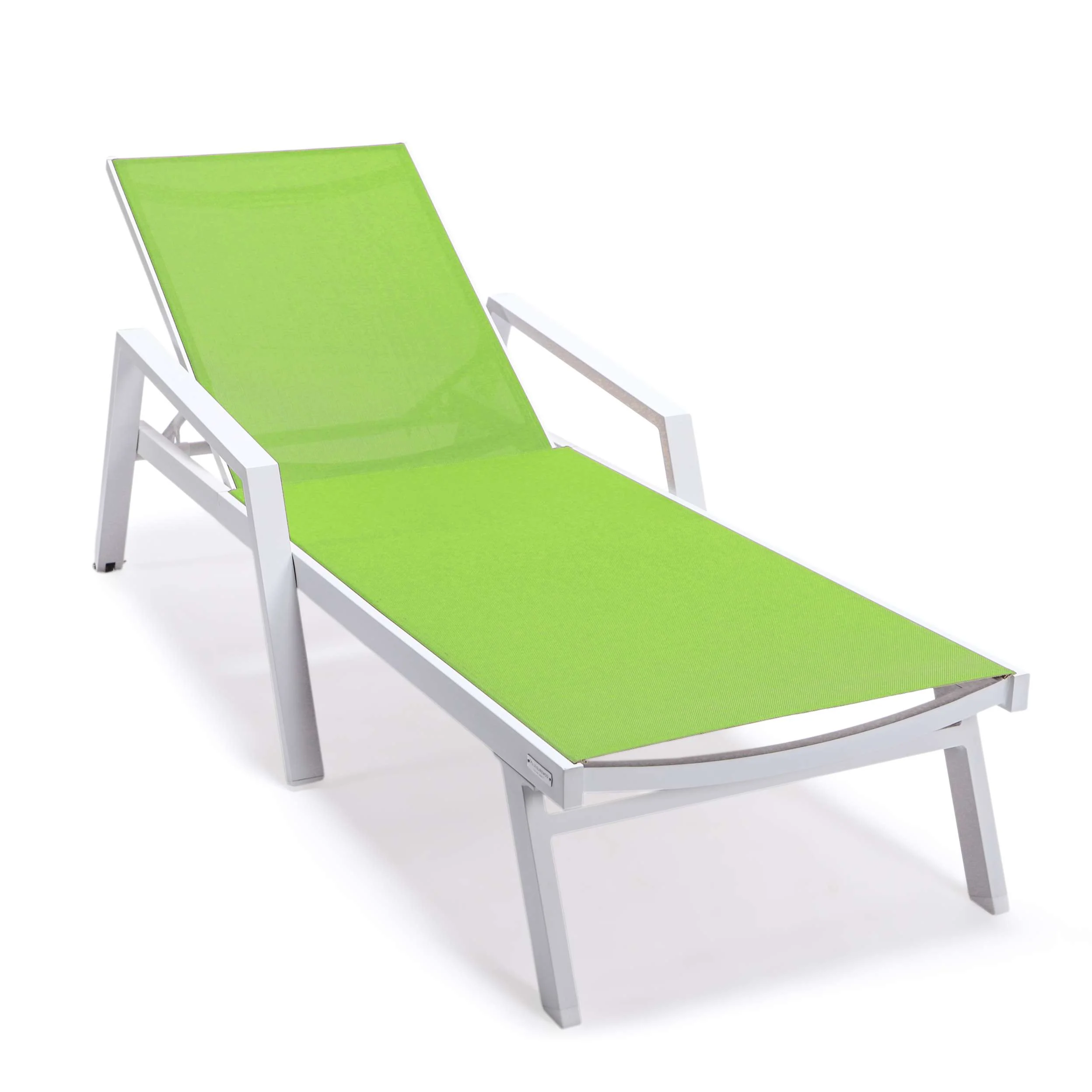 LeisureMod Marlin Modern White Aluminum Outdoor Patio Chaise Lounge Chair - MLAWCF21-77BL - Image 73
