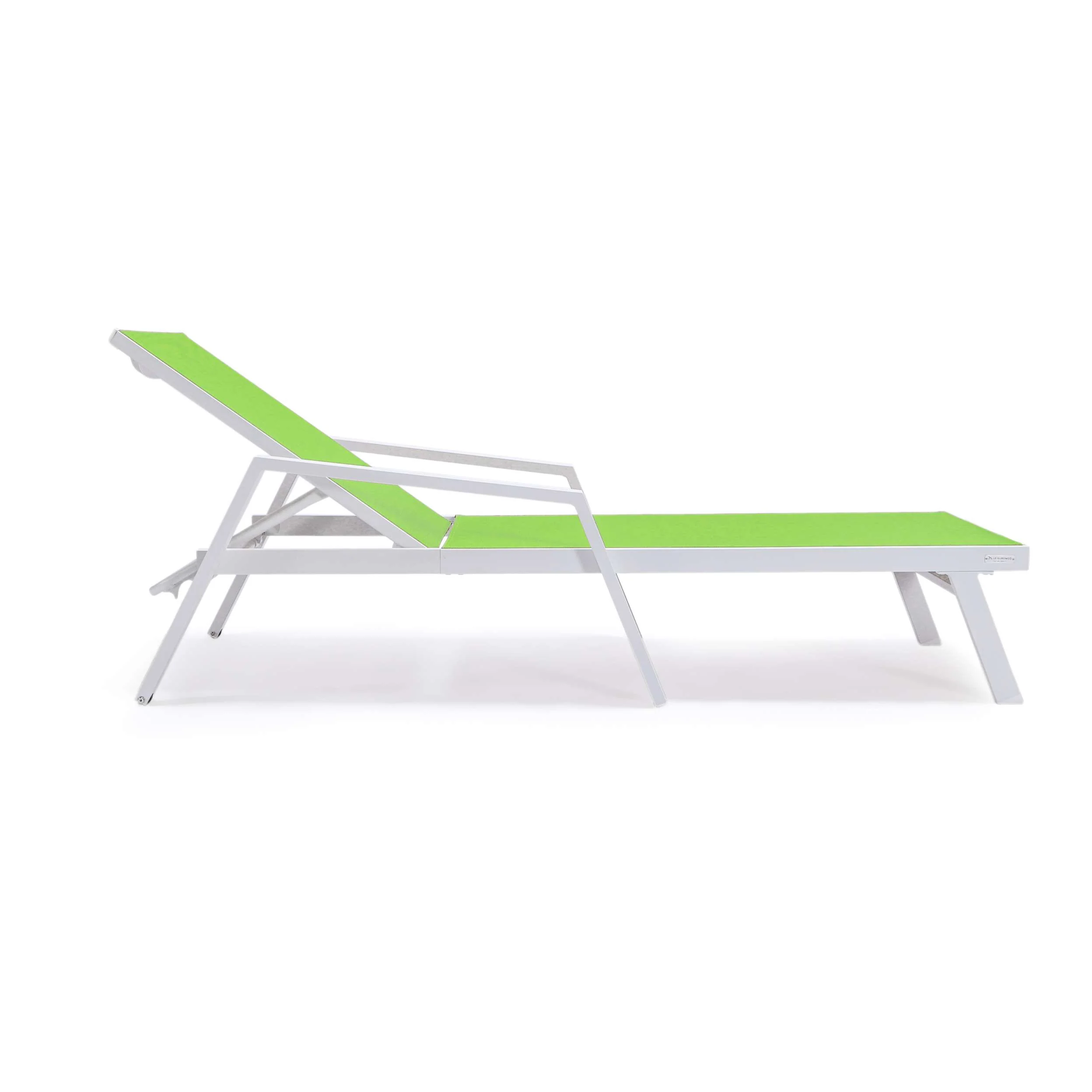LeisureMod Marlin Modern White Aluminum Outdoor Patio Chaise Lounge Chair - MLAWCF21-77BL - Image 76