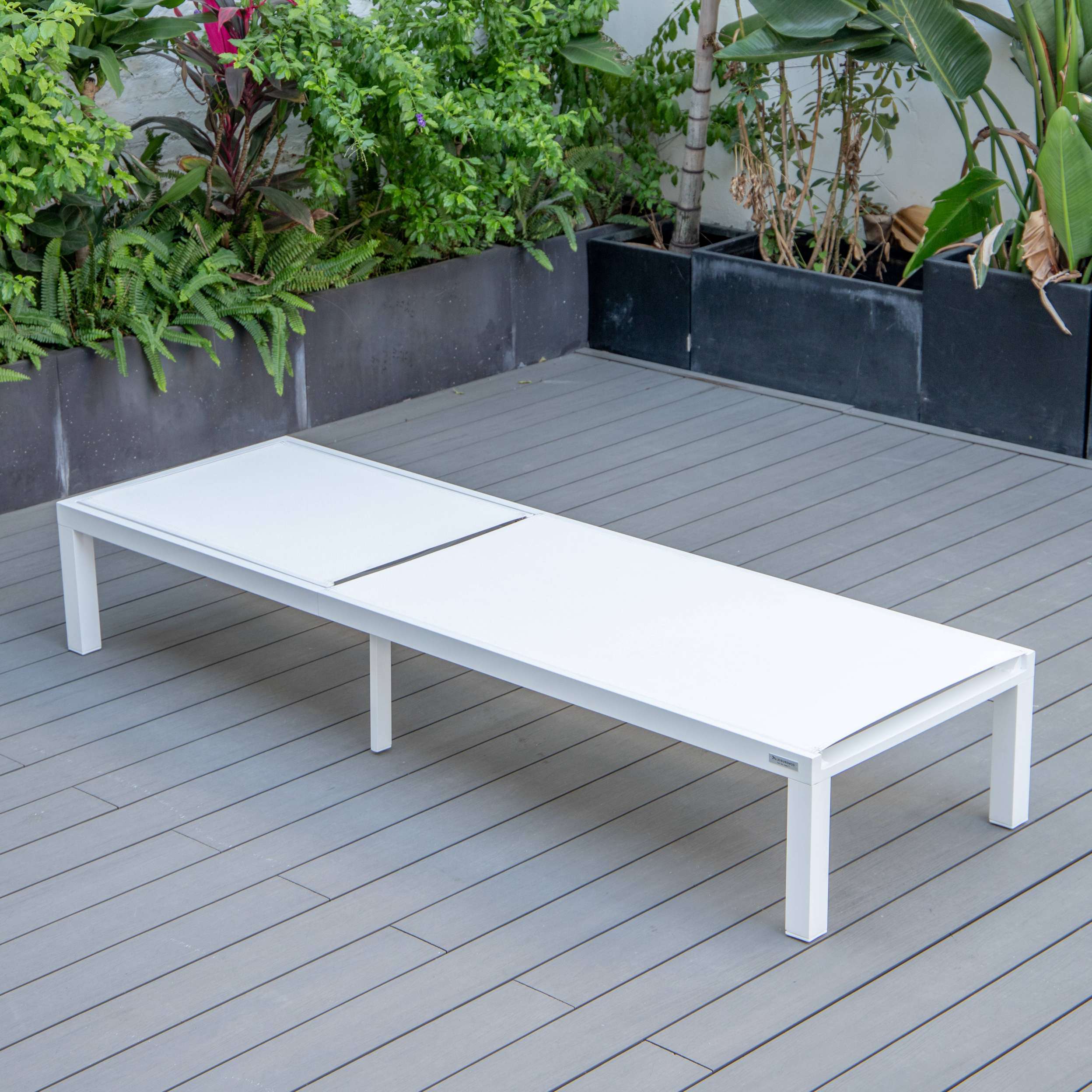 LeisureMod Marlin Modern White Aluminum Outdoor Patio Chaise Lounge Chair - MLWCF21-77BL - Image 127