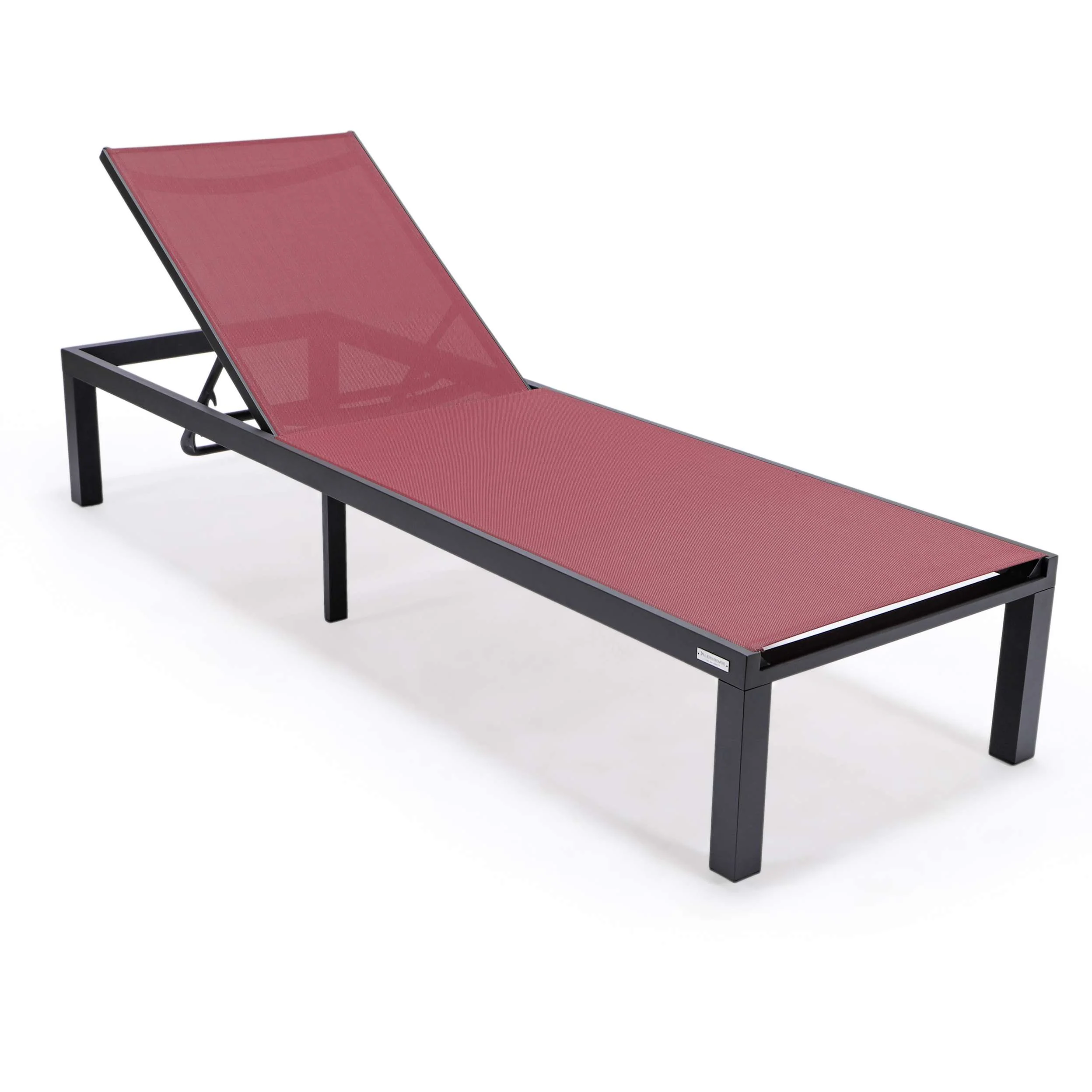 LeisureMod Marlin Patio Chaise Lounge Chair With Black Aluminum Frame, Set of 2 - Image 12