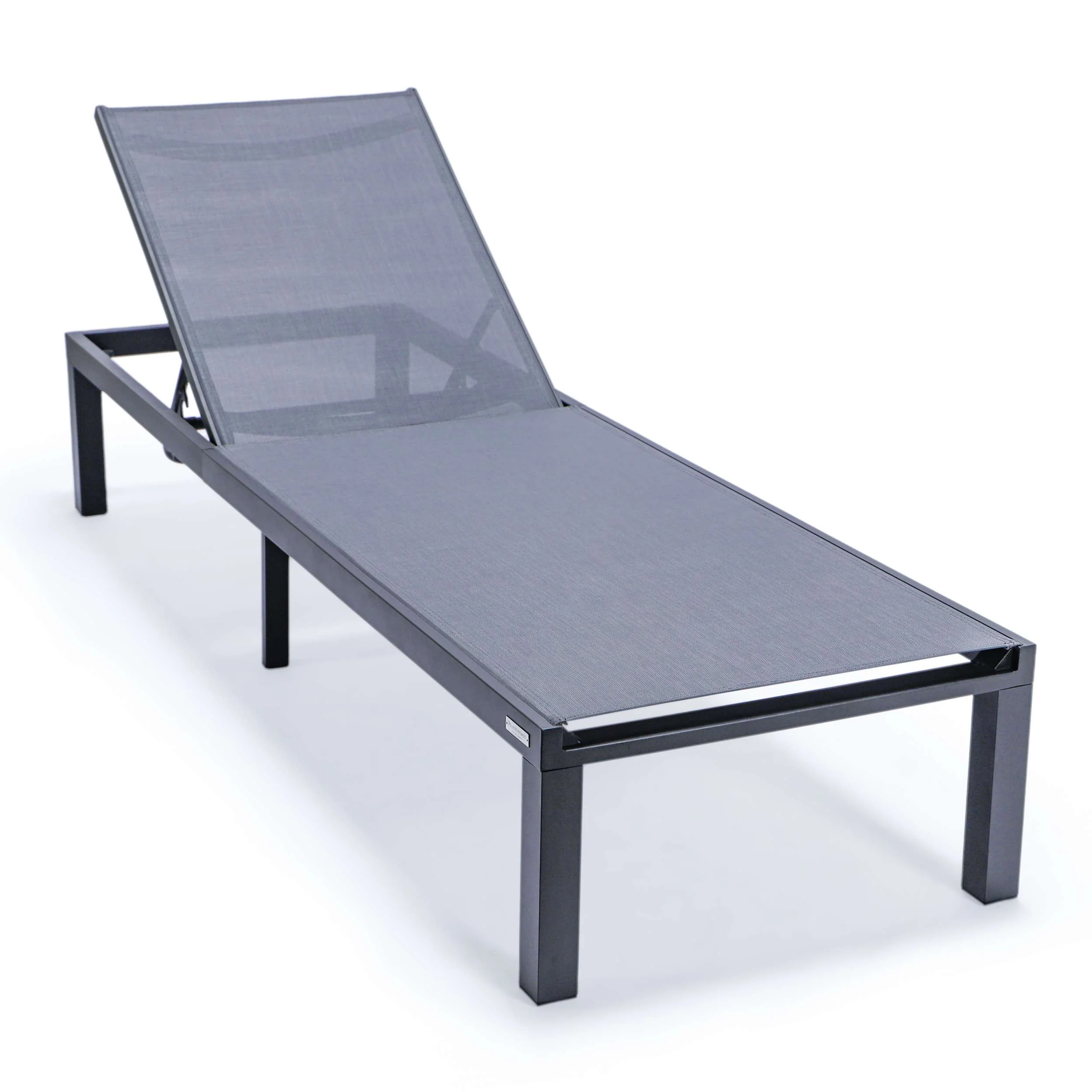 LeisureMod Marlin Patio Chaise Lounge Chair With Black Aluminum Frame, Set of 2 - Image 52