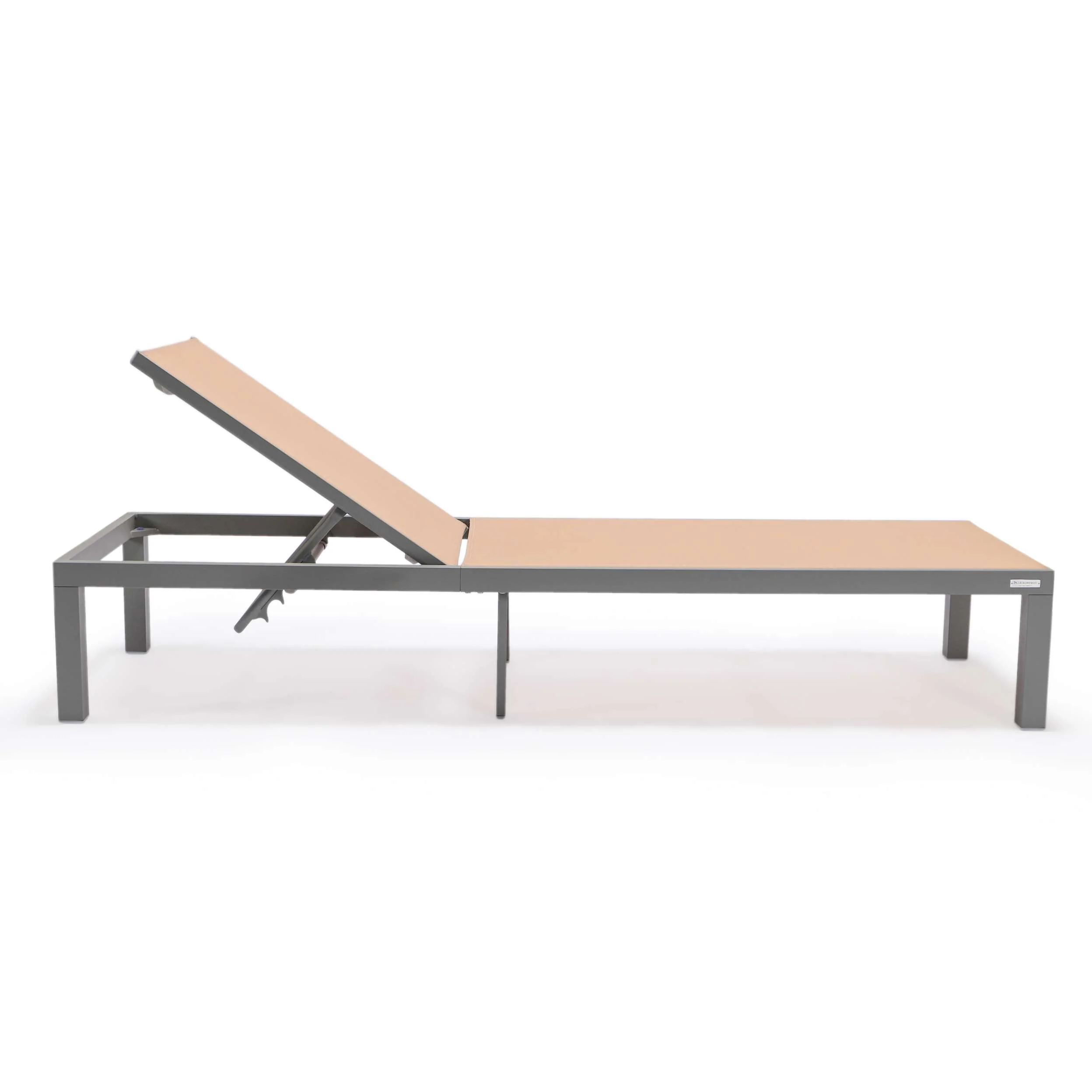 LeisureMod Marlin Patio Chaise Lounge Chair With Grey Aluminum Frame, Set of 2 - Image 119