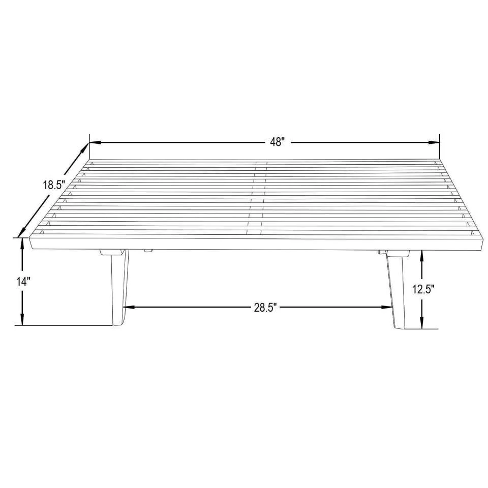 LeisureMod Mid-Century Inwood Platform Bench - 4 Feet - Image 10