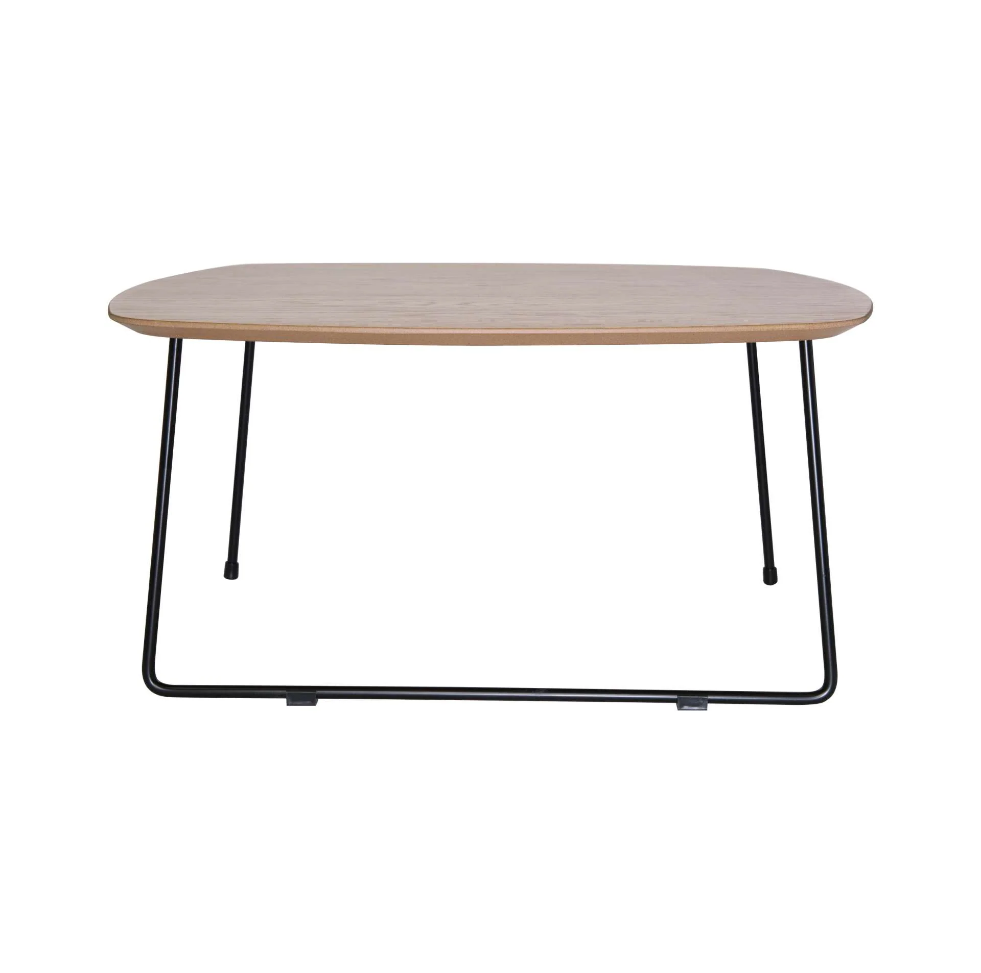 LeisureMod Pemborke Mid Century Modern Square Coffee Table with Wood Top and Powder Coated Iron Frame