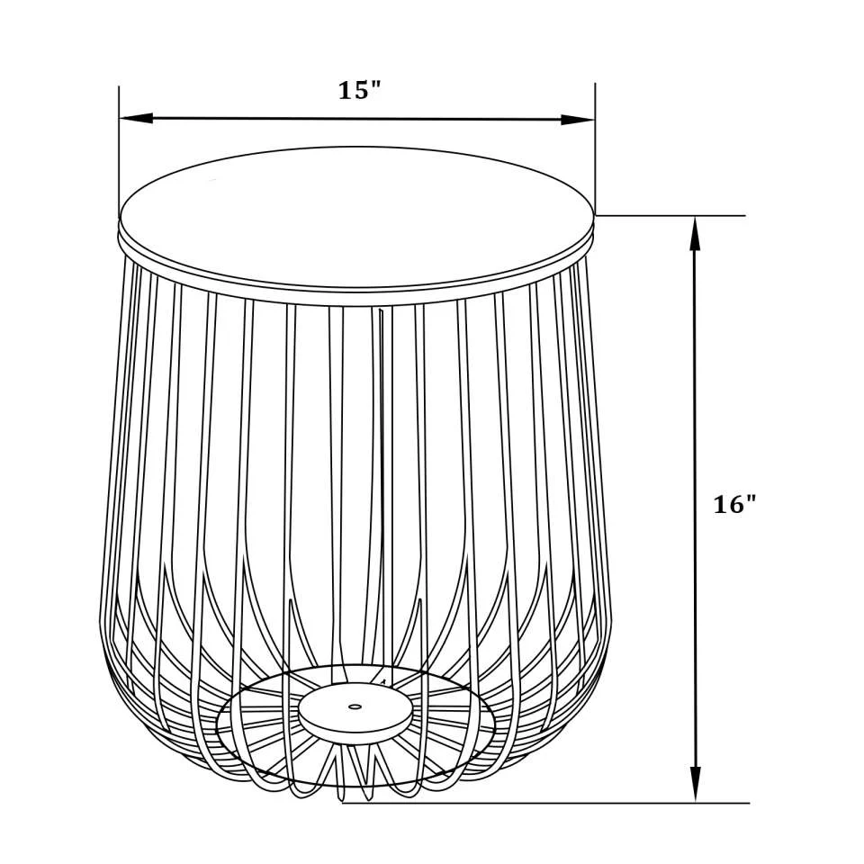 LeisureMod Runswick Modern Wood Top End Table With Metal Base - Image 18