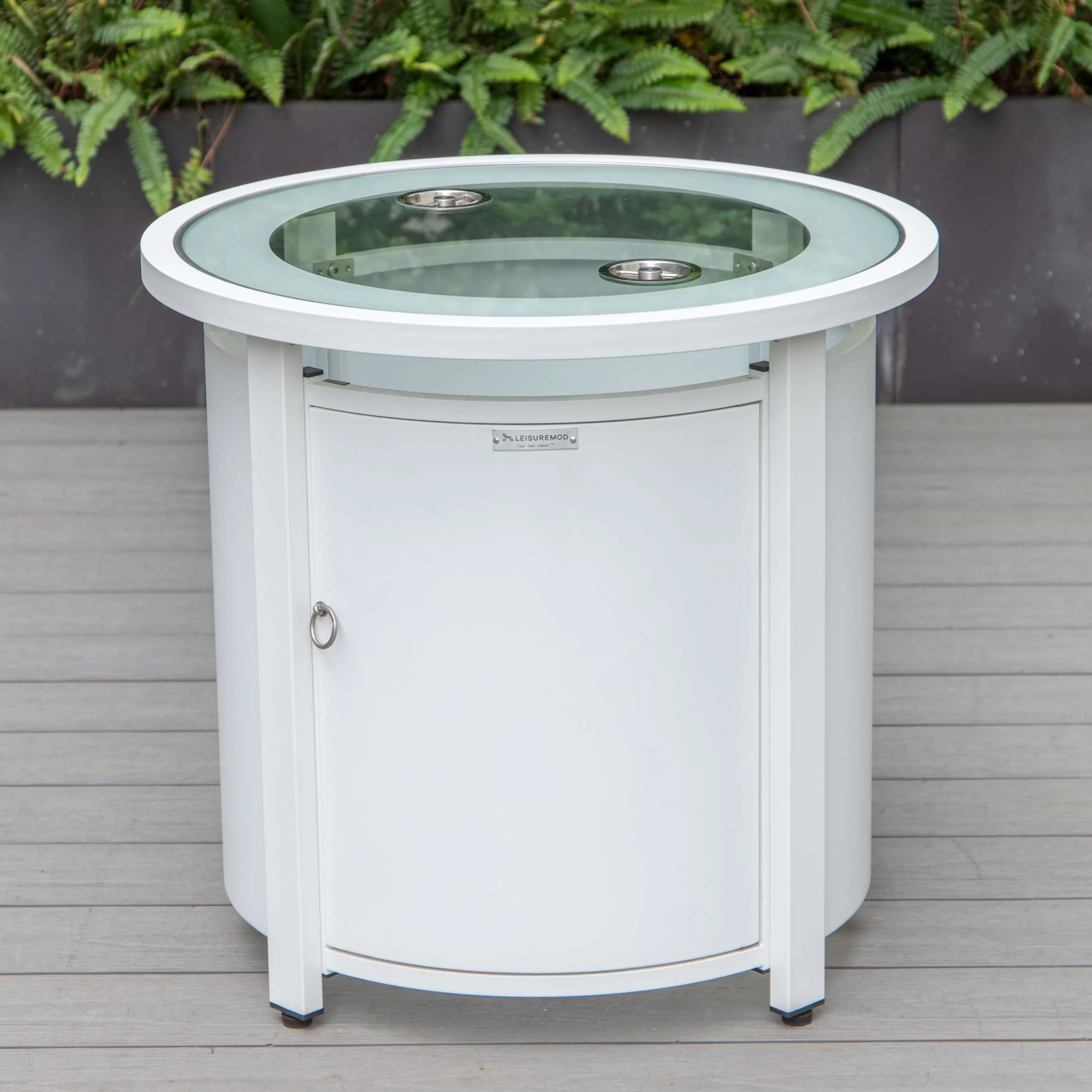 LeisureMod Walbrooke Black Patio Round Tank Holder - Image 27