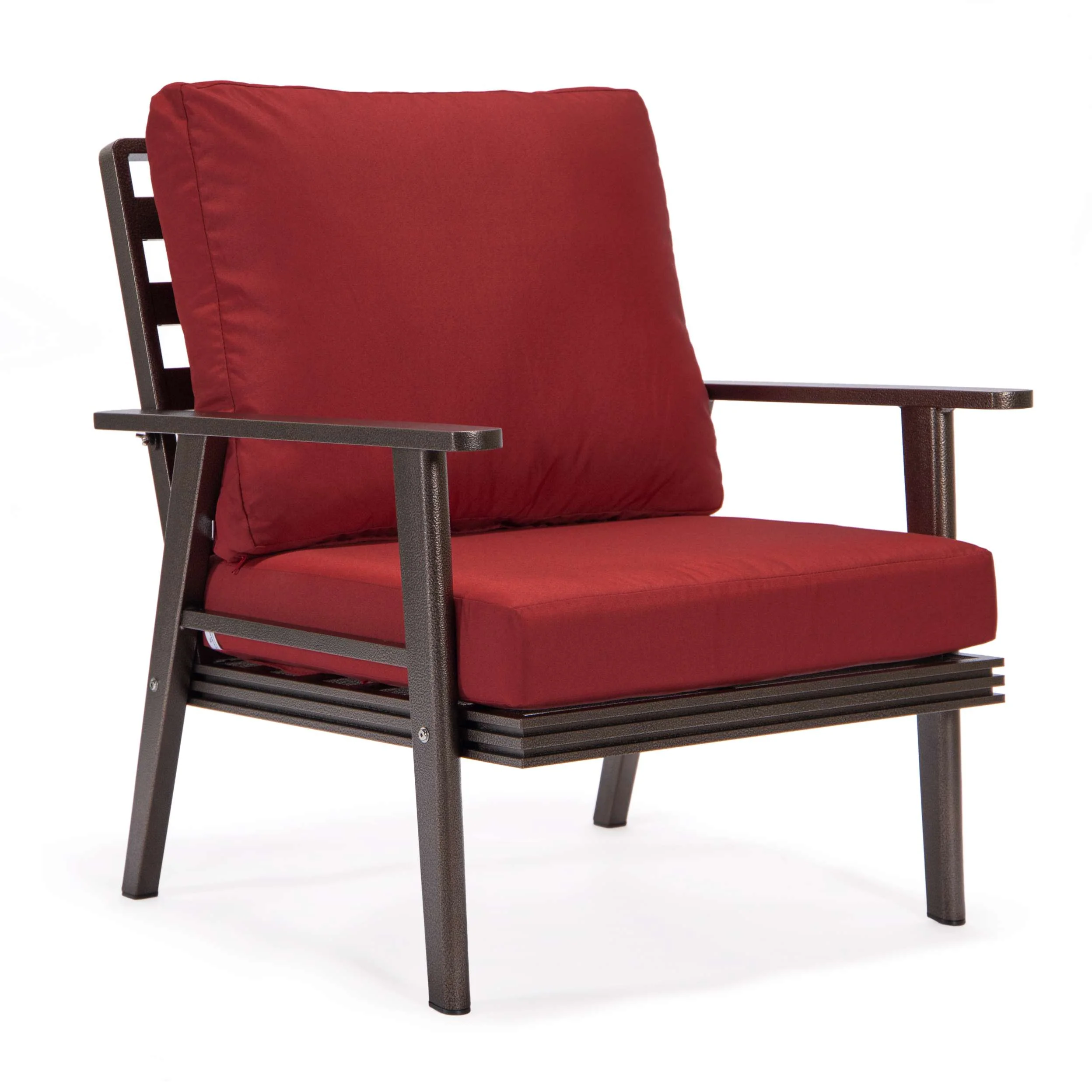 LeisureMod Walbrooke Modern Brown Patio Conversation With Round Fire Pit & Tank Holder - Image 122