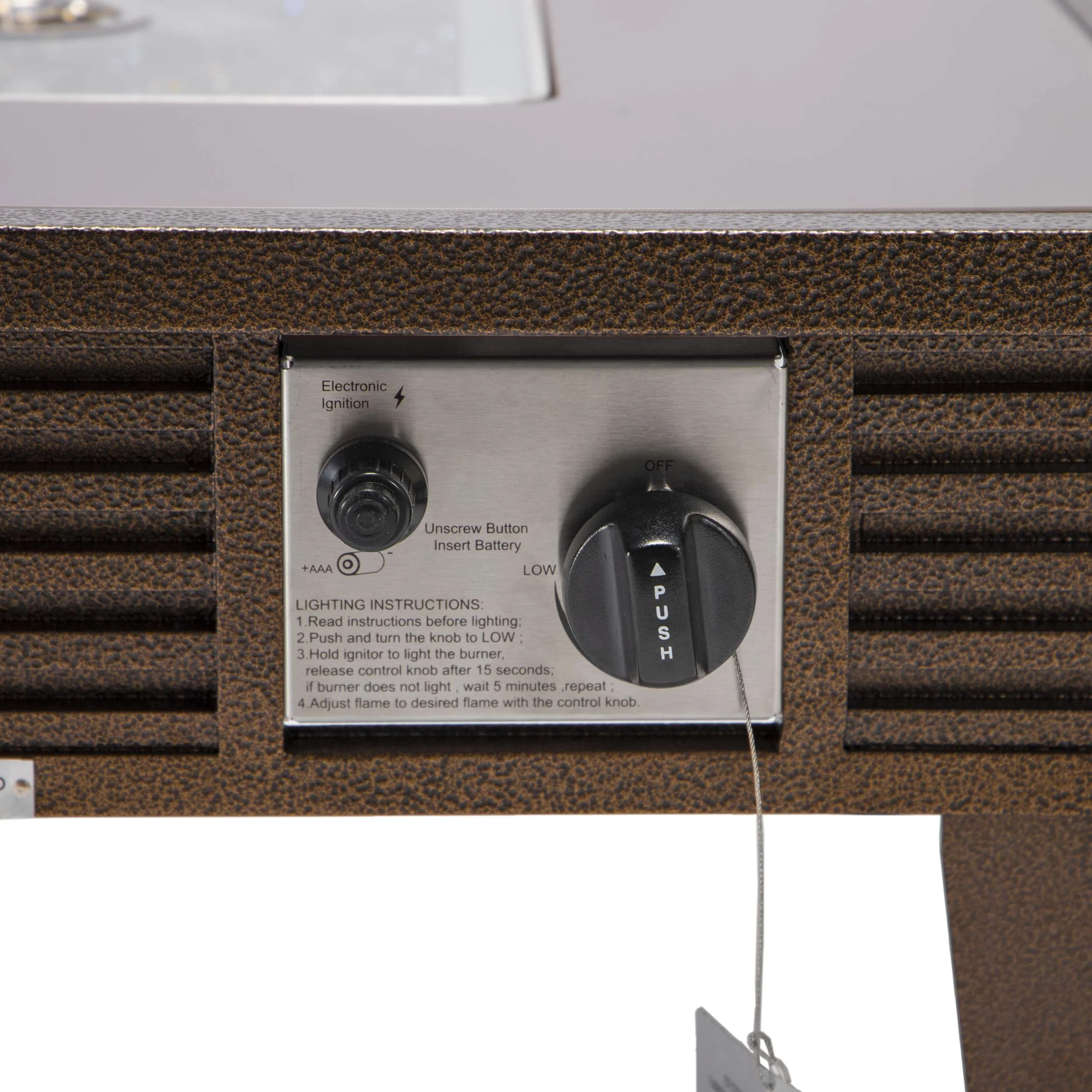 LeisureMod Walbrooke Modern Brown Patio Conversation With Square Fire Pit & Tank Holder - Image 160