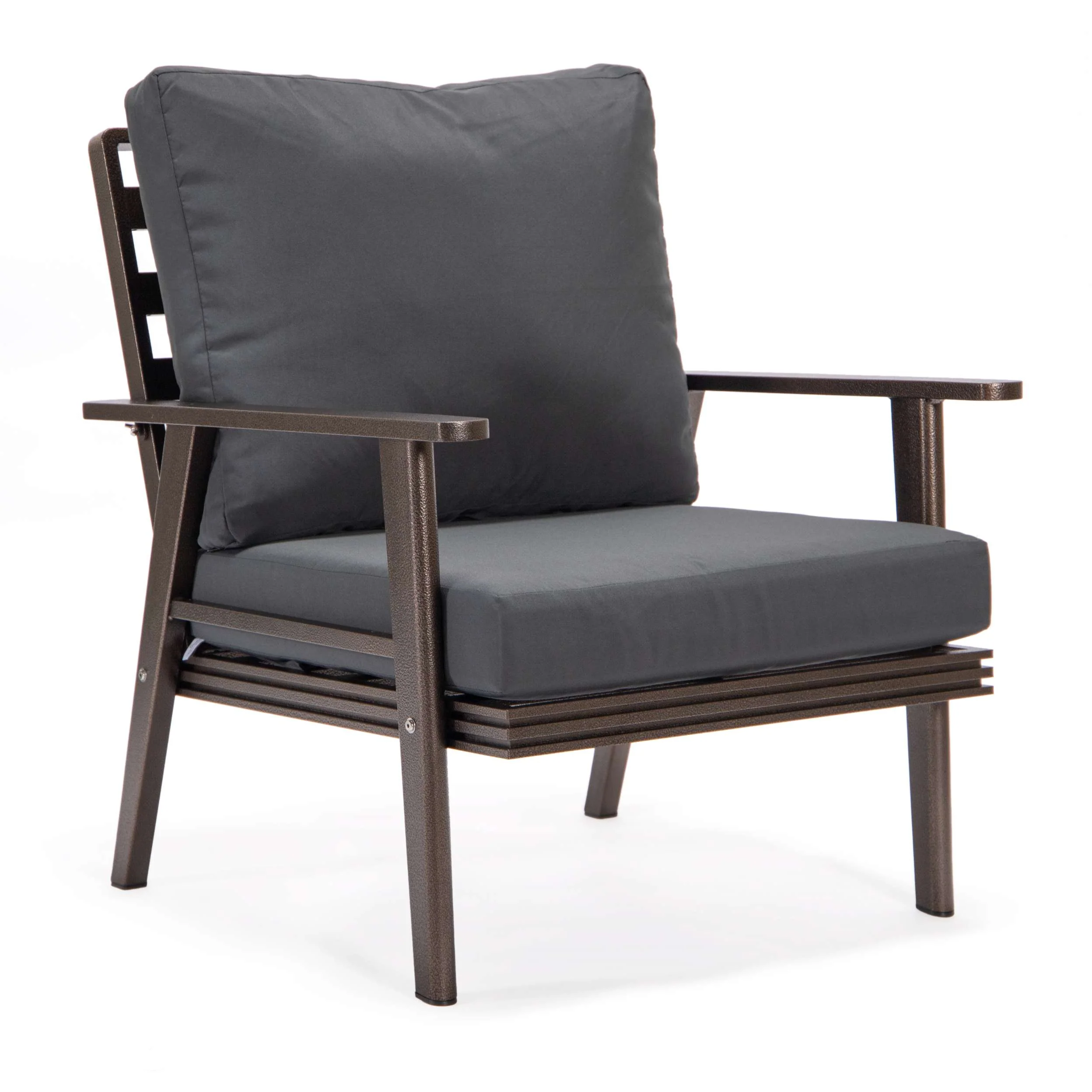 LeisureMod Walbrooke Modern Brown Patio Conversation With Square Fire Pit & Tank Holder - Image 23