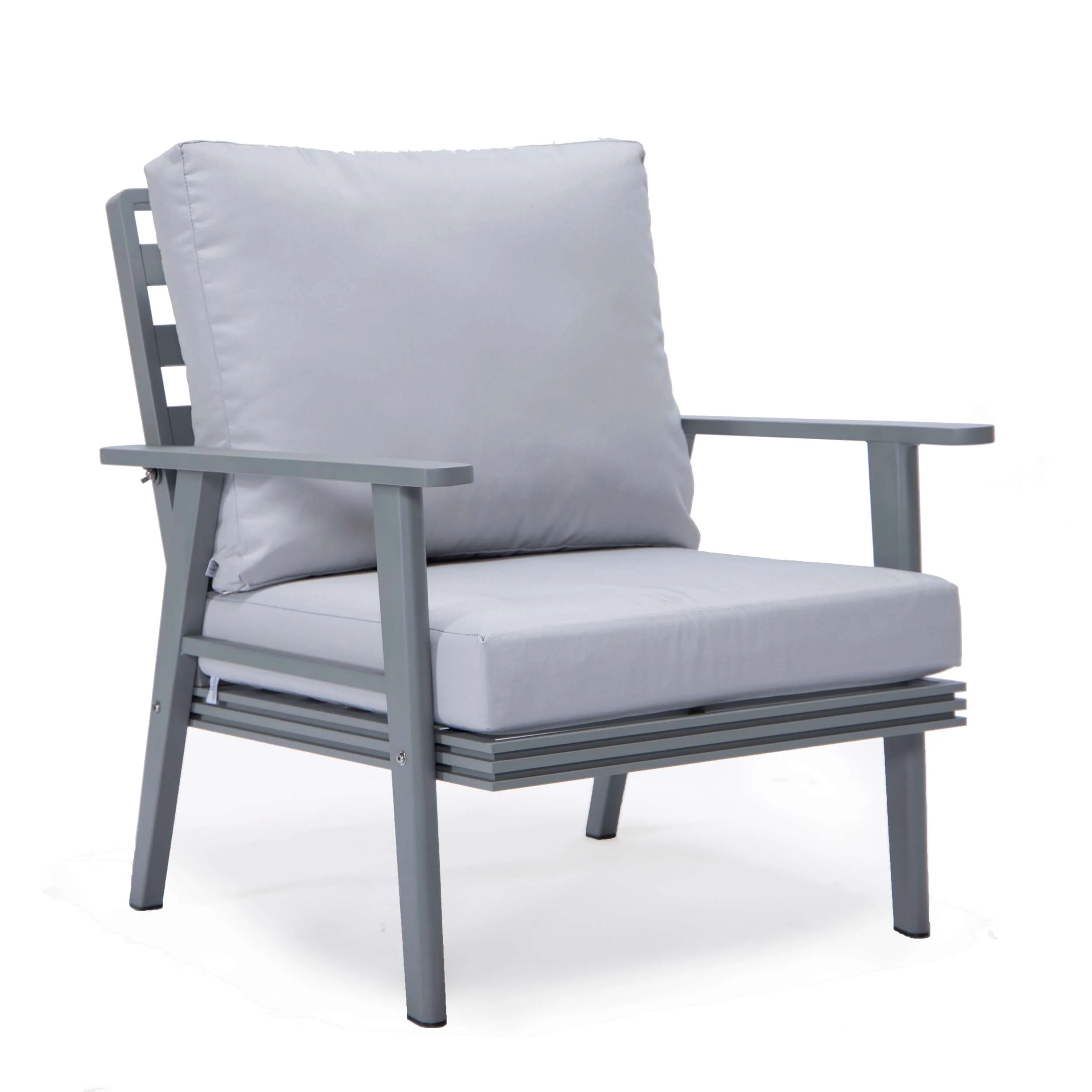 LeisureMod Walbrooke Modern Grey Patio Conversation With Round Fire Pit & Tank Holder - Image 83