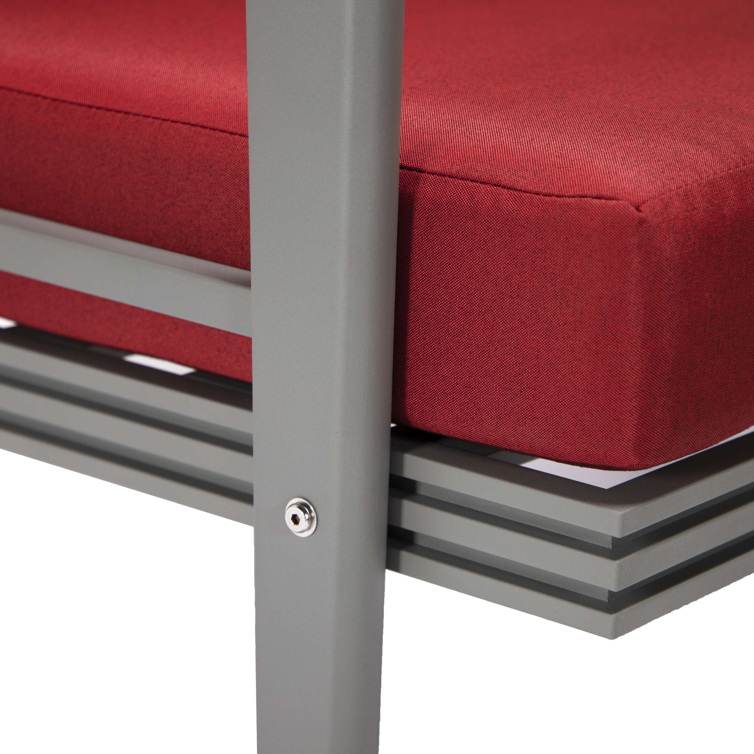 LeisureMod Walbrooke Modern Grey Patio Conversation With Square Fire Pit & Tank Holder - Image 69