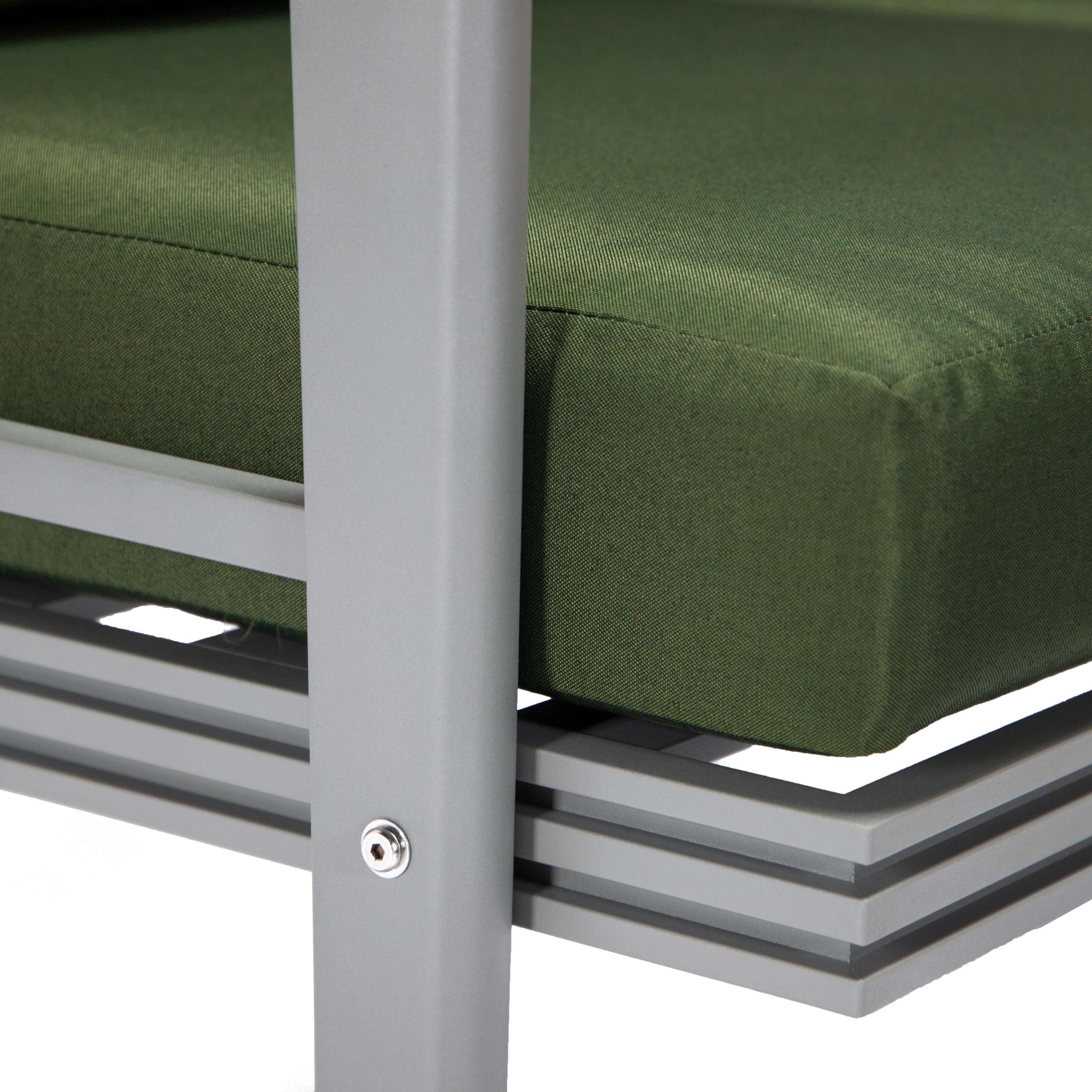 Leisuremod Walbrooke Modern Outdoor Patio Loveseat with Gray Aluminum Frame and Removable Cushions For Patio and Backyard Garden - Image 24