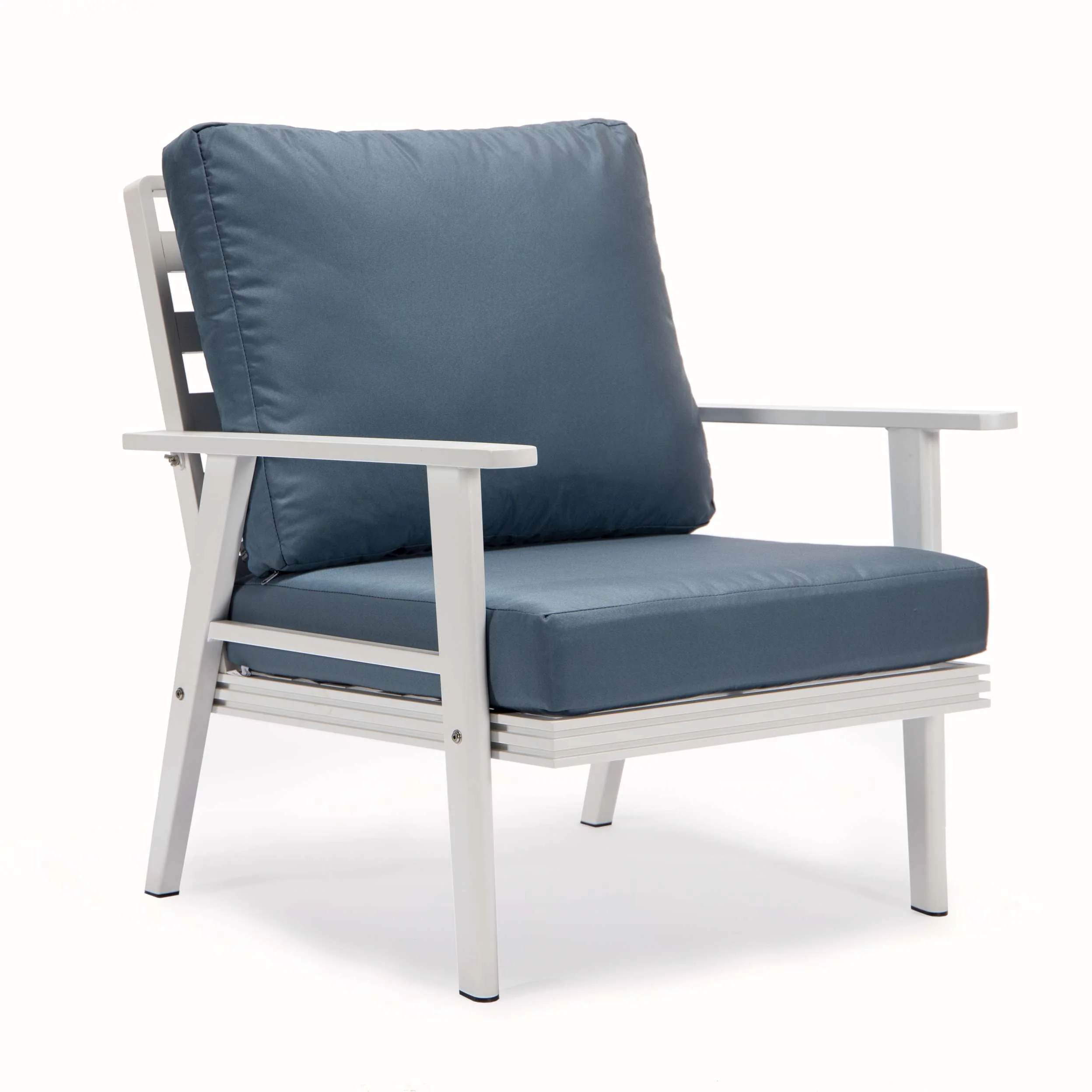 LeisureMod Walbrooke Modern White Patio Conversation With Square Fire Pit & Tank Holder - Image 41