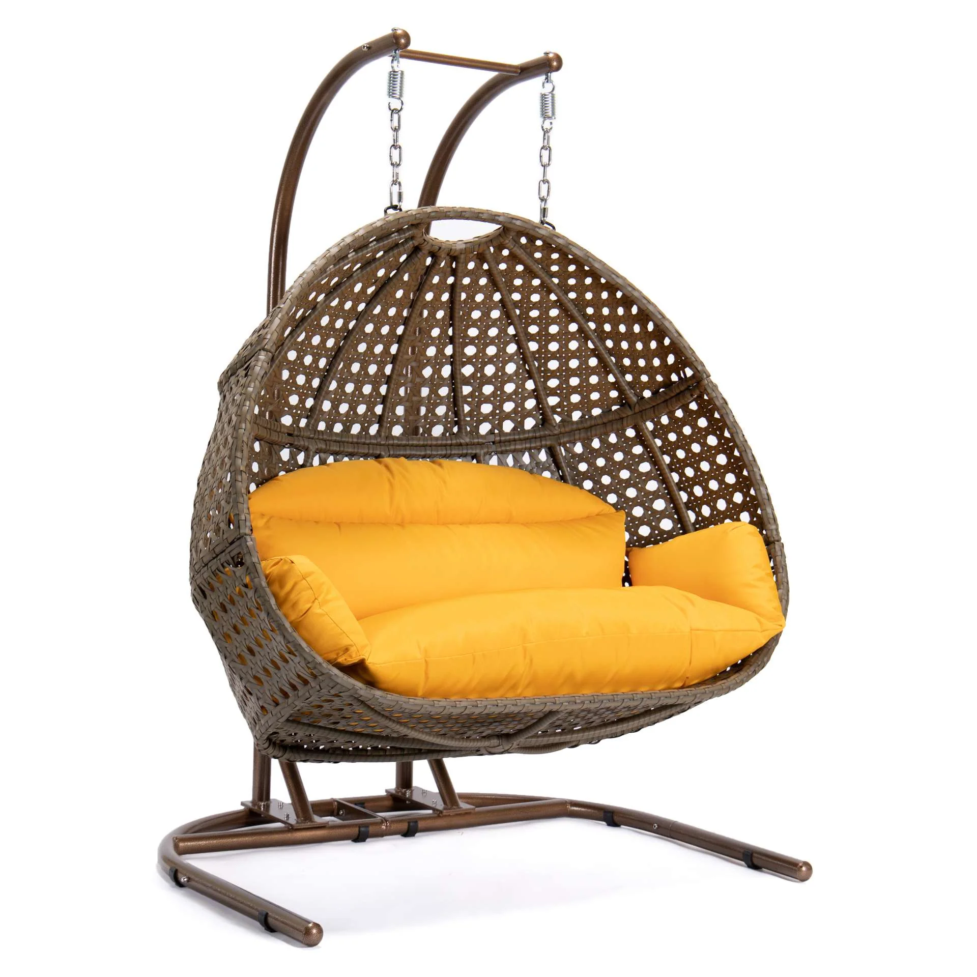 LeisureMod Wicker Hanging Double Egg Swing Chair - EKDBG-57A - Image 4