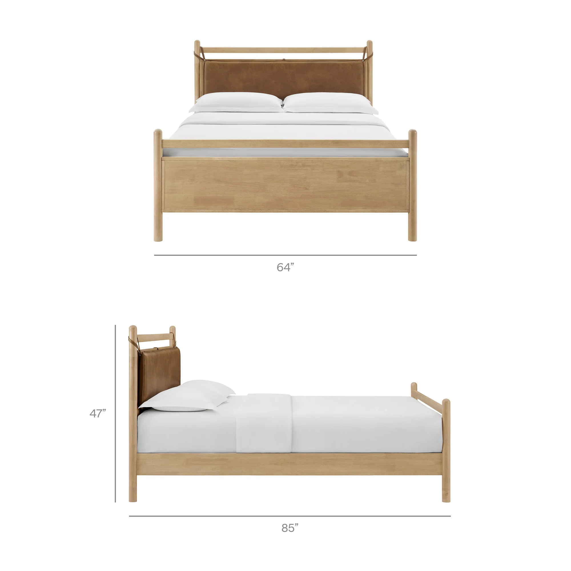 Leni Queen Size Vegan Leather and Wood Platform Bed Frame by Modway - Image 10