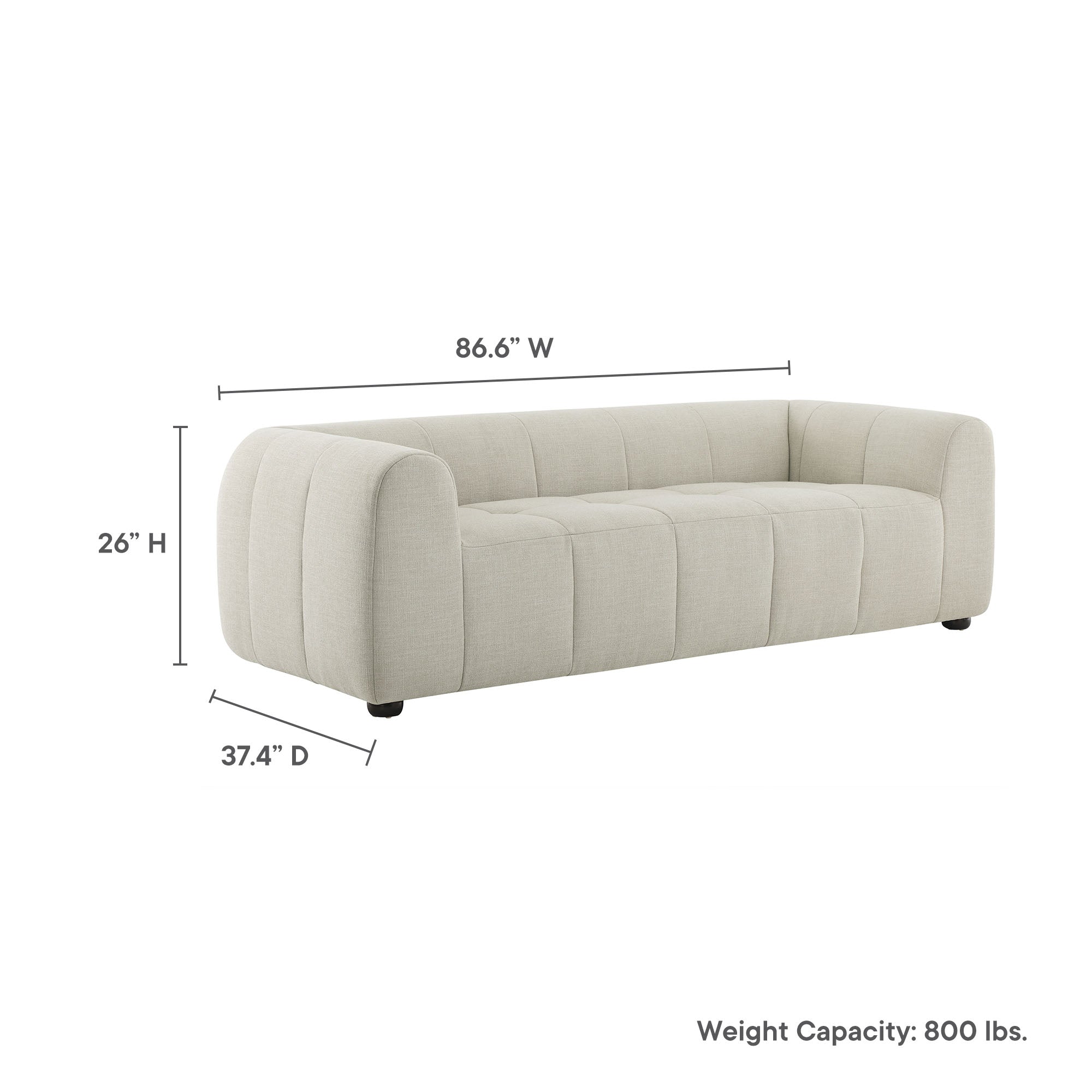 Liana Upholstered Fabric Sofa by Modway - Image 9
