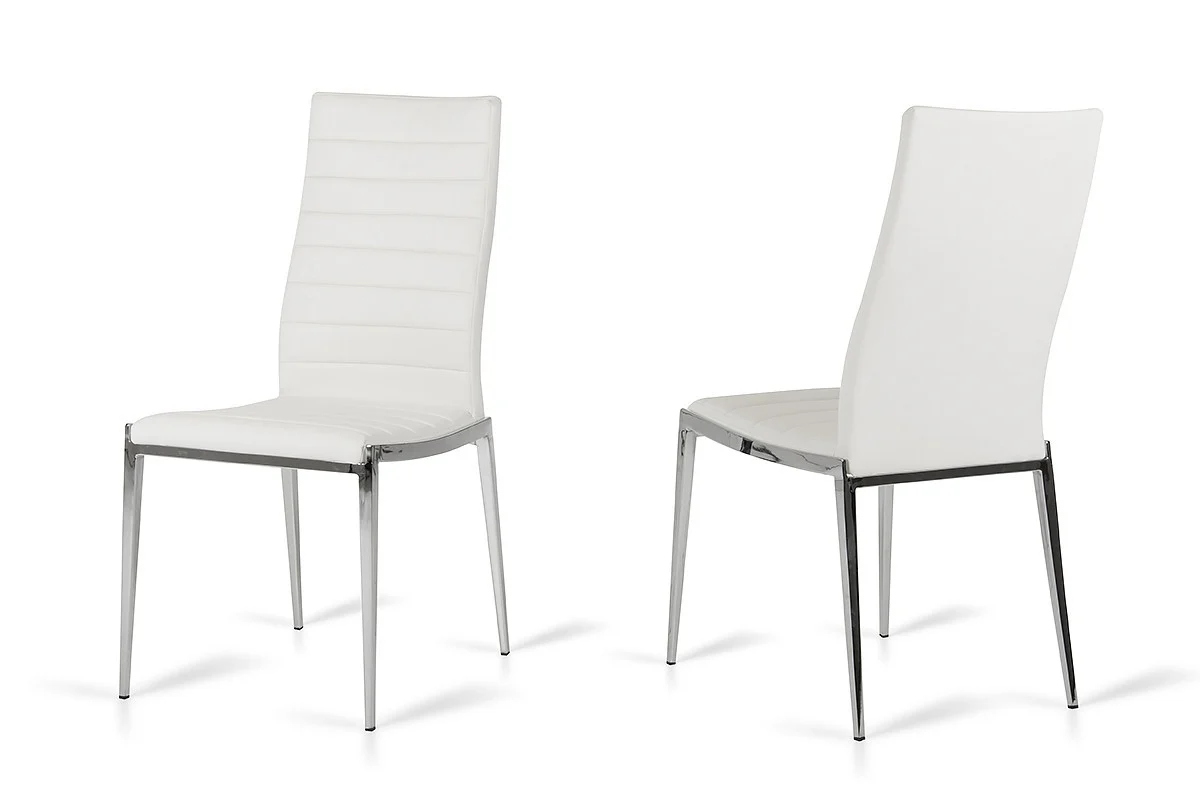 Libby - Modern White Leatherette Dining Chair (Set Of 2) By Homeroots
