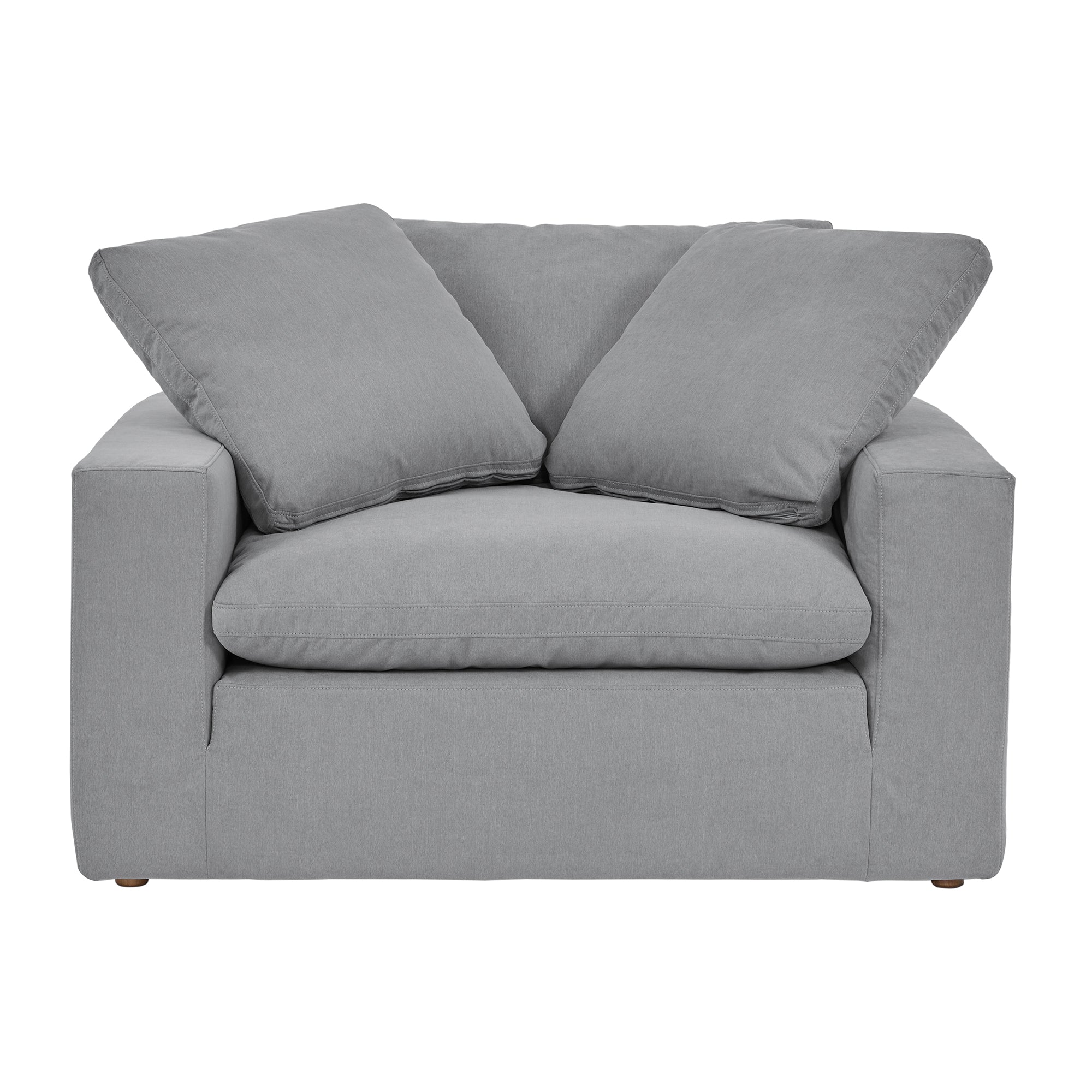 Liberty 51.5" Upholstered Chair and a Half in Slate Gray By Armen Living - Image 3