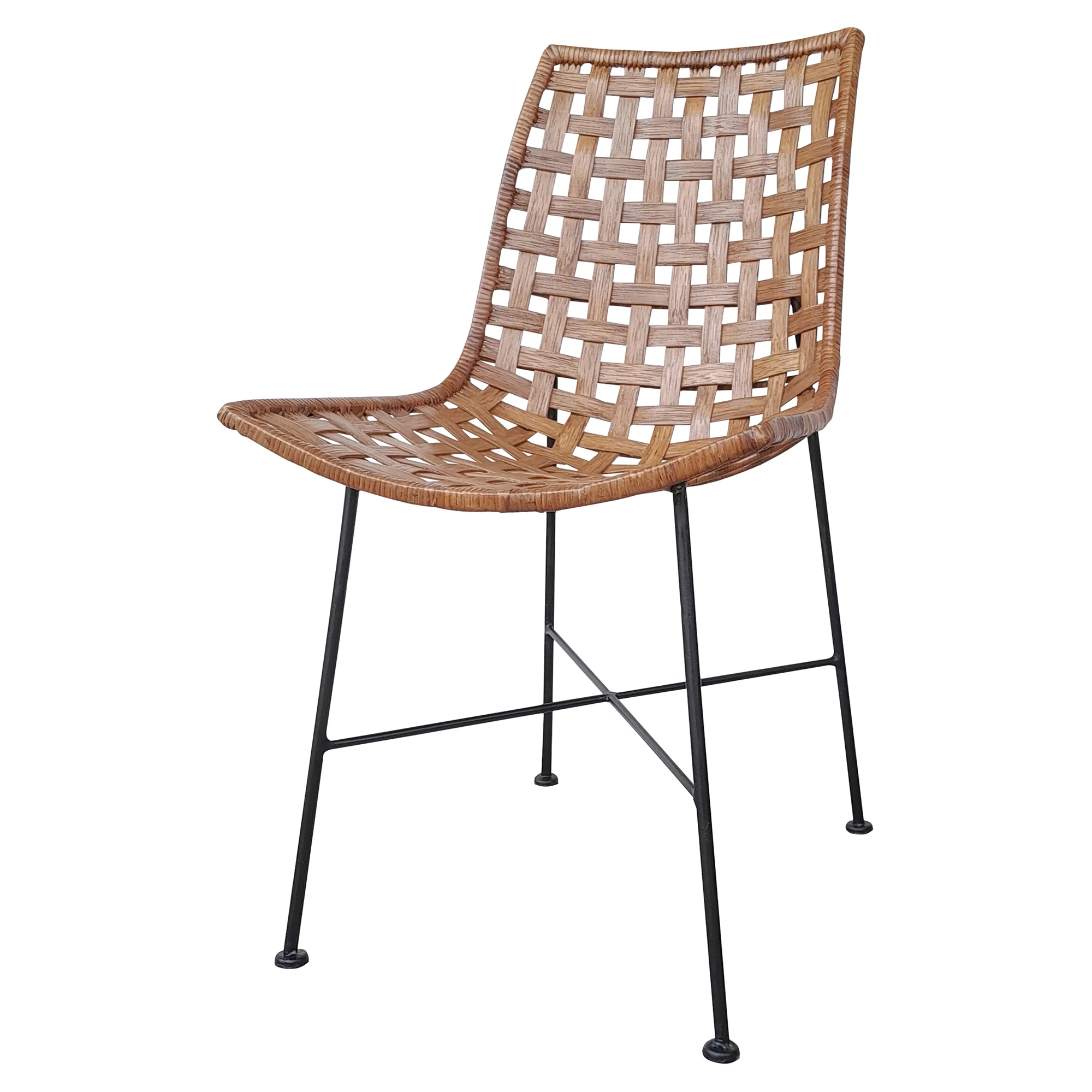 Lido Dining Chair, Iron & Rattan By HomArt