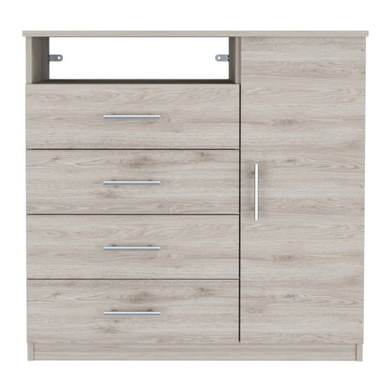 Light Gray Manufactured Wood Four Drawer Combo Dresser By Homeroots