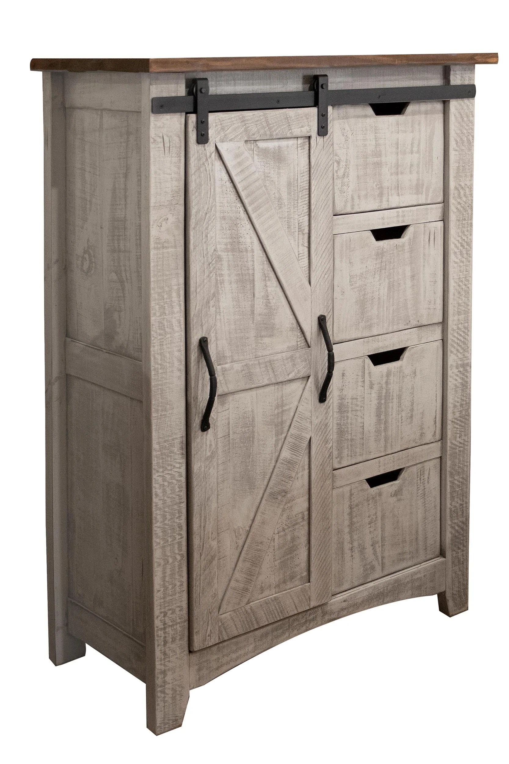 Light Gray Solid Wood Four Drawer Chest By Homeroots