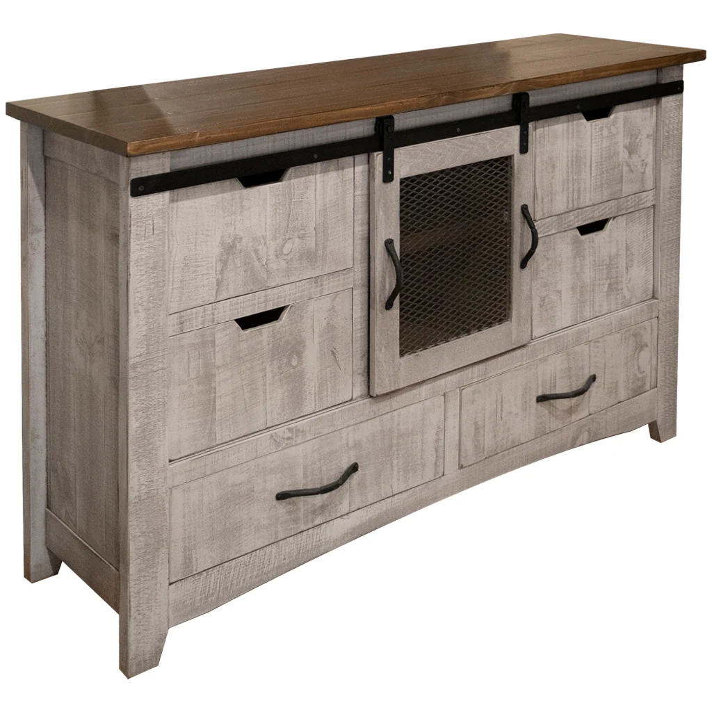 Light Gray Solid Wood Six Drawer Triple Dresser By Homeroots