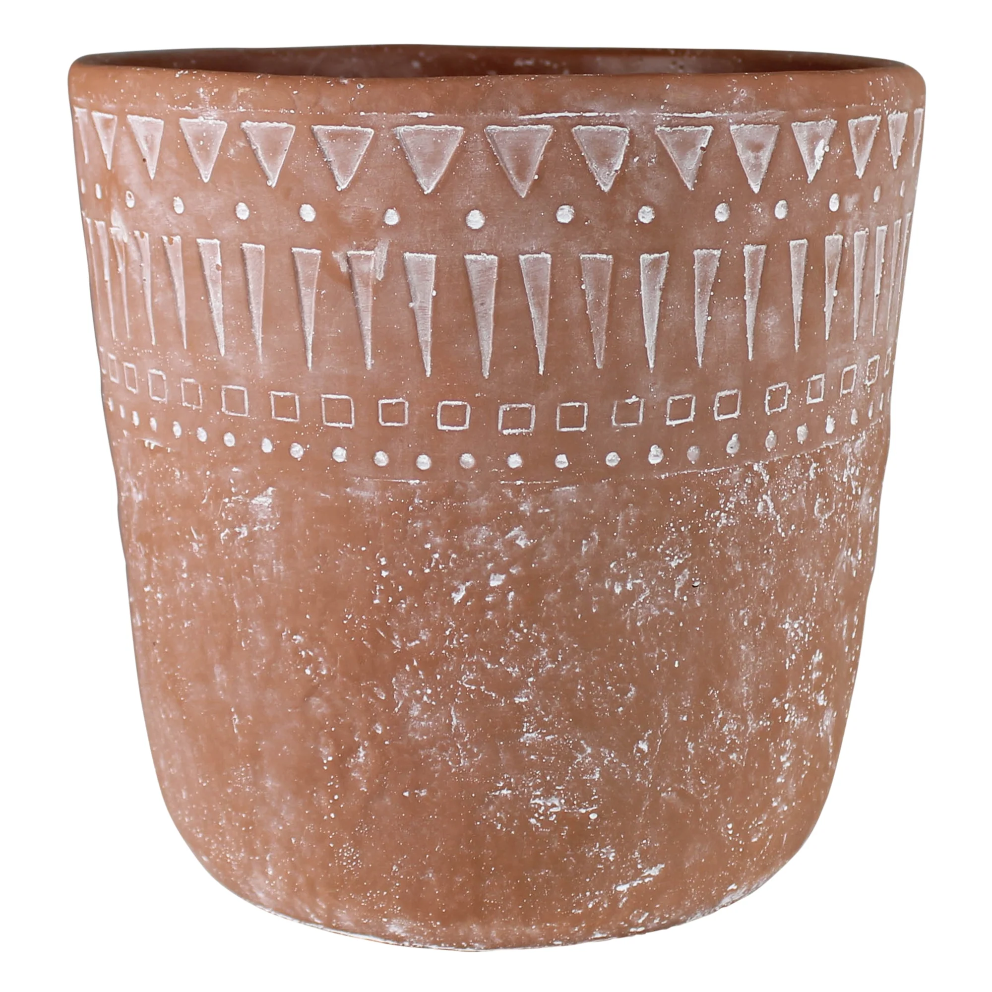 Lima Cachepot, Cement, Terra Cotta - Large Set Of 2 By HomArt
