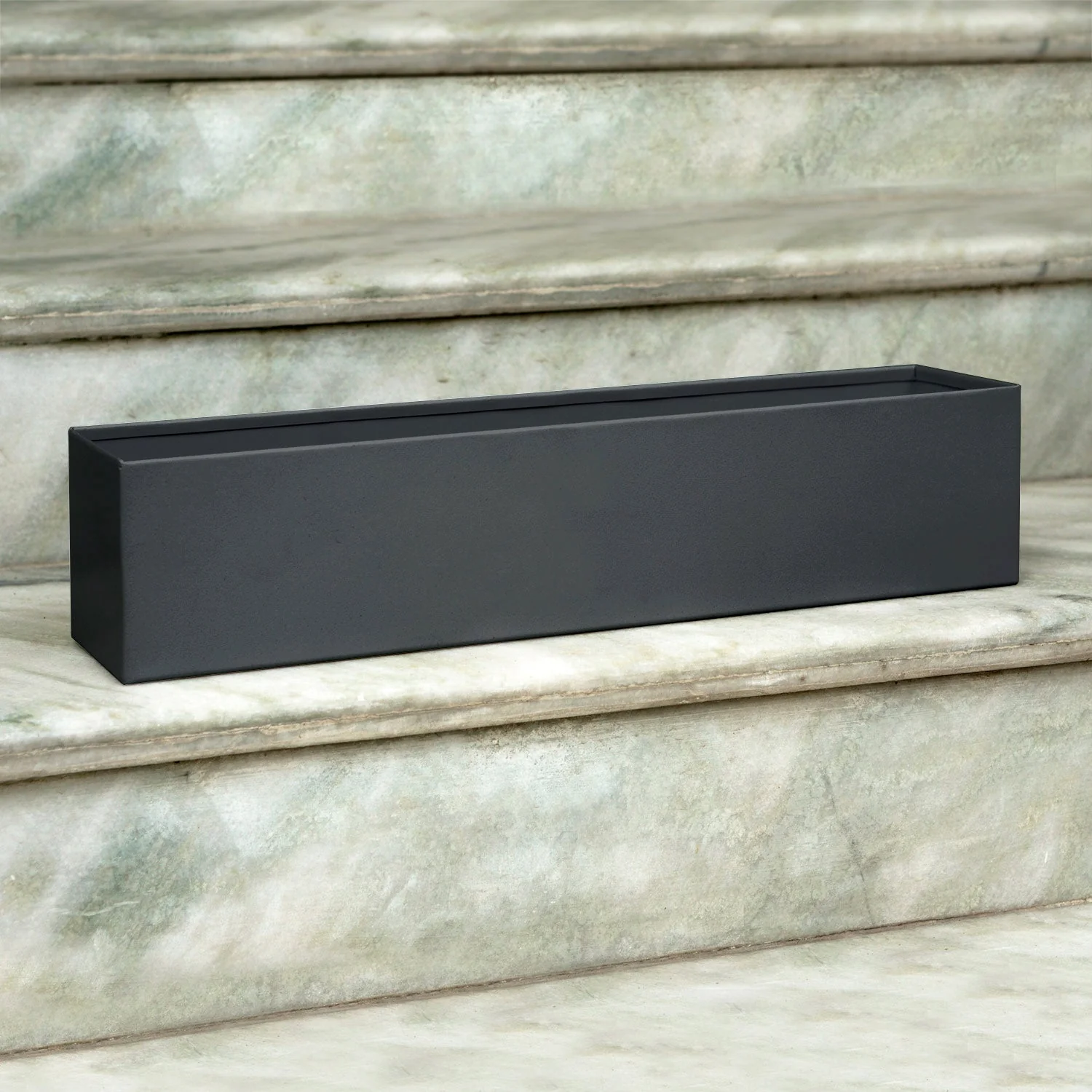 Linear Planter, Black Satin, 18"L By Gold Leaf - Image 3