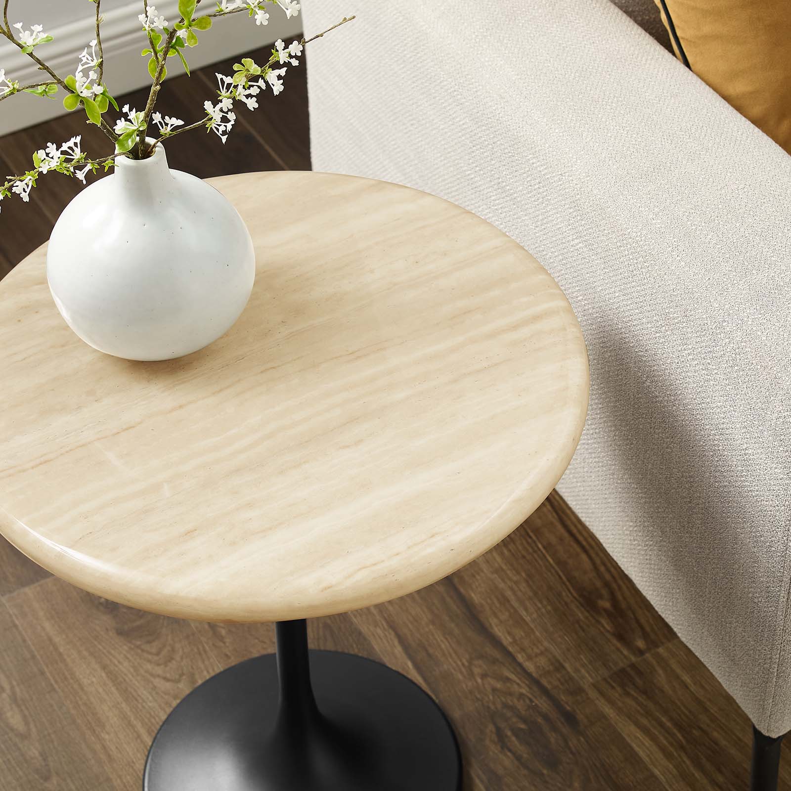 Lippa 20" Round Artificial Travertine Side Table By Modway - EEI-6747 - Image 8